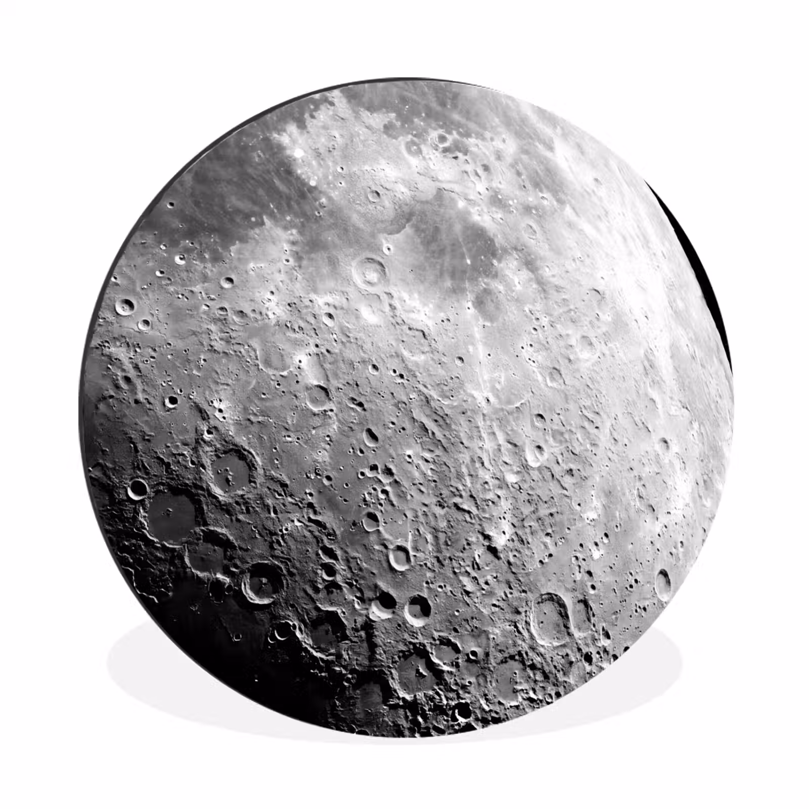 Muurcirkel aluminium - Maan - Kraters - Ruimte - Maan - Kraters - Ruimte Wandcirkel aluminium klein