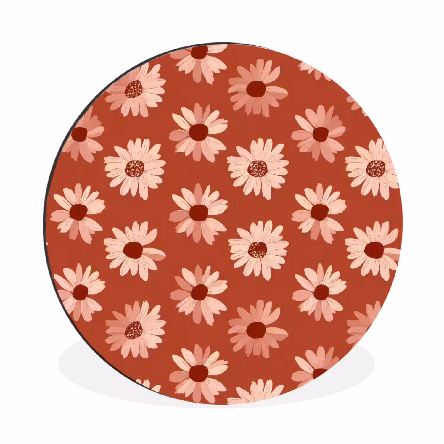 Madelief - Retro - Terracotta Wandcirkel aluminium klein 190 -3d