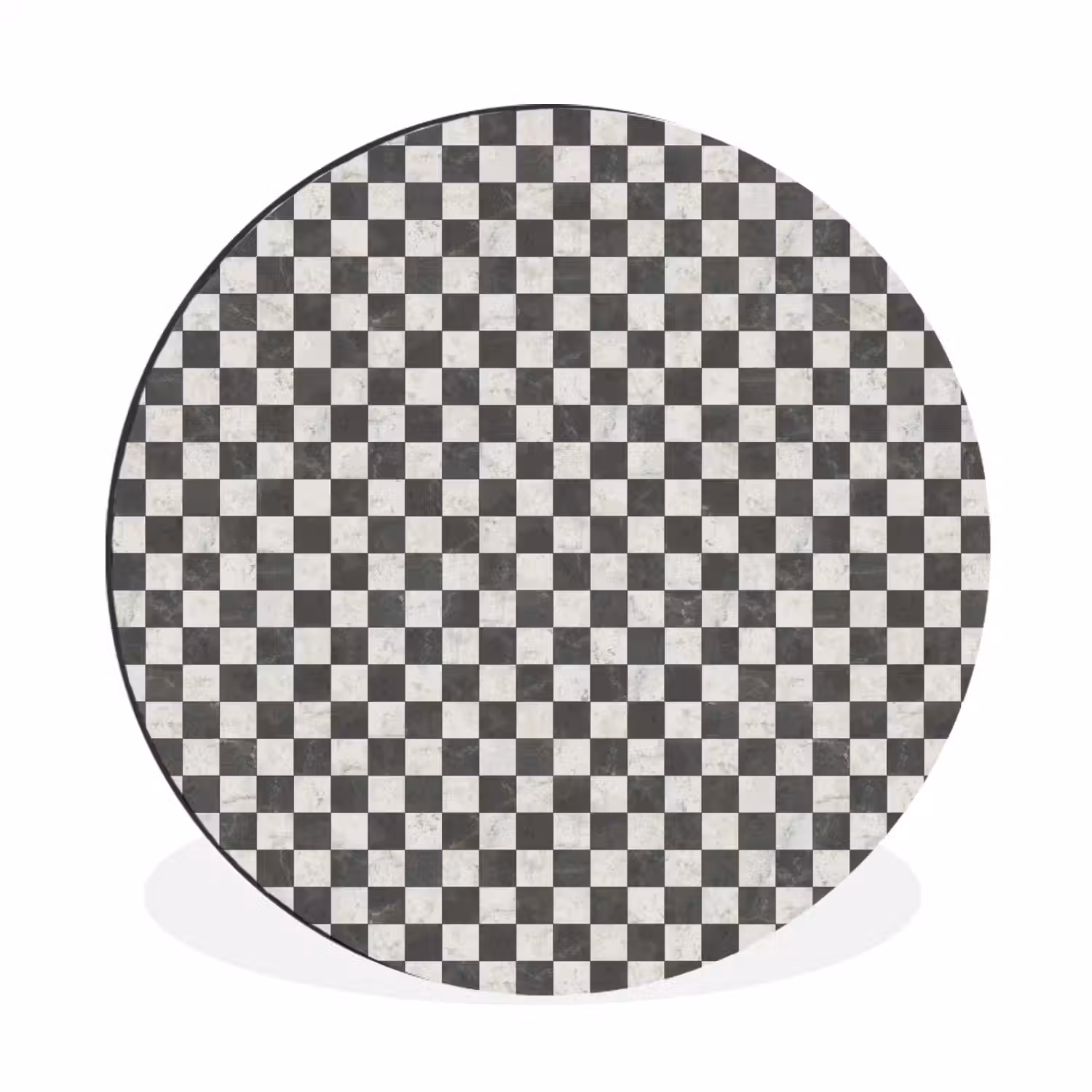 Marmer - Patroon - Grijs Wandcirkel aluminium klein 190 -3d