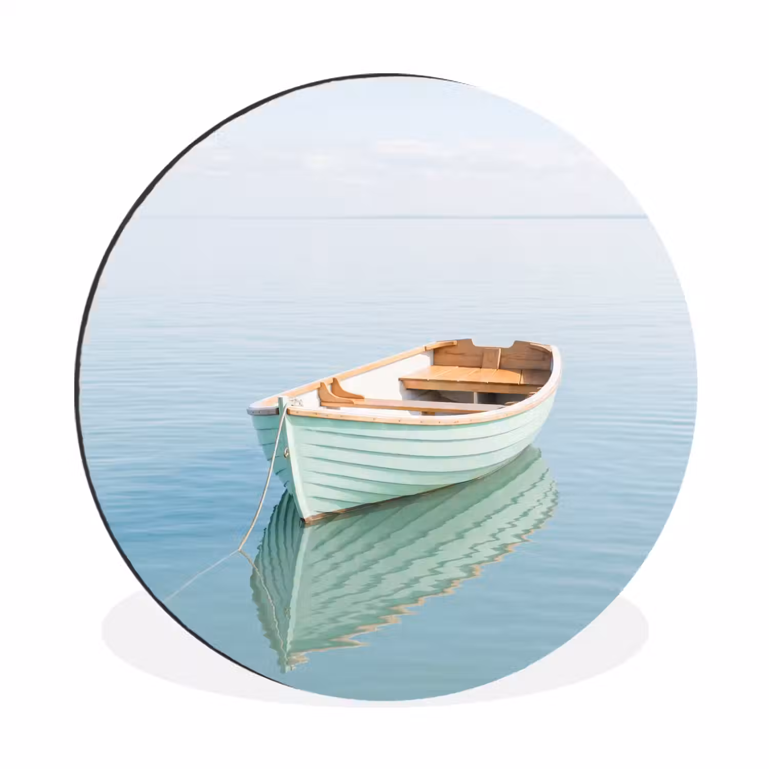 Minimalistisch - Boot - Zee Wandcirkel aluminium klein -3d