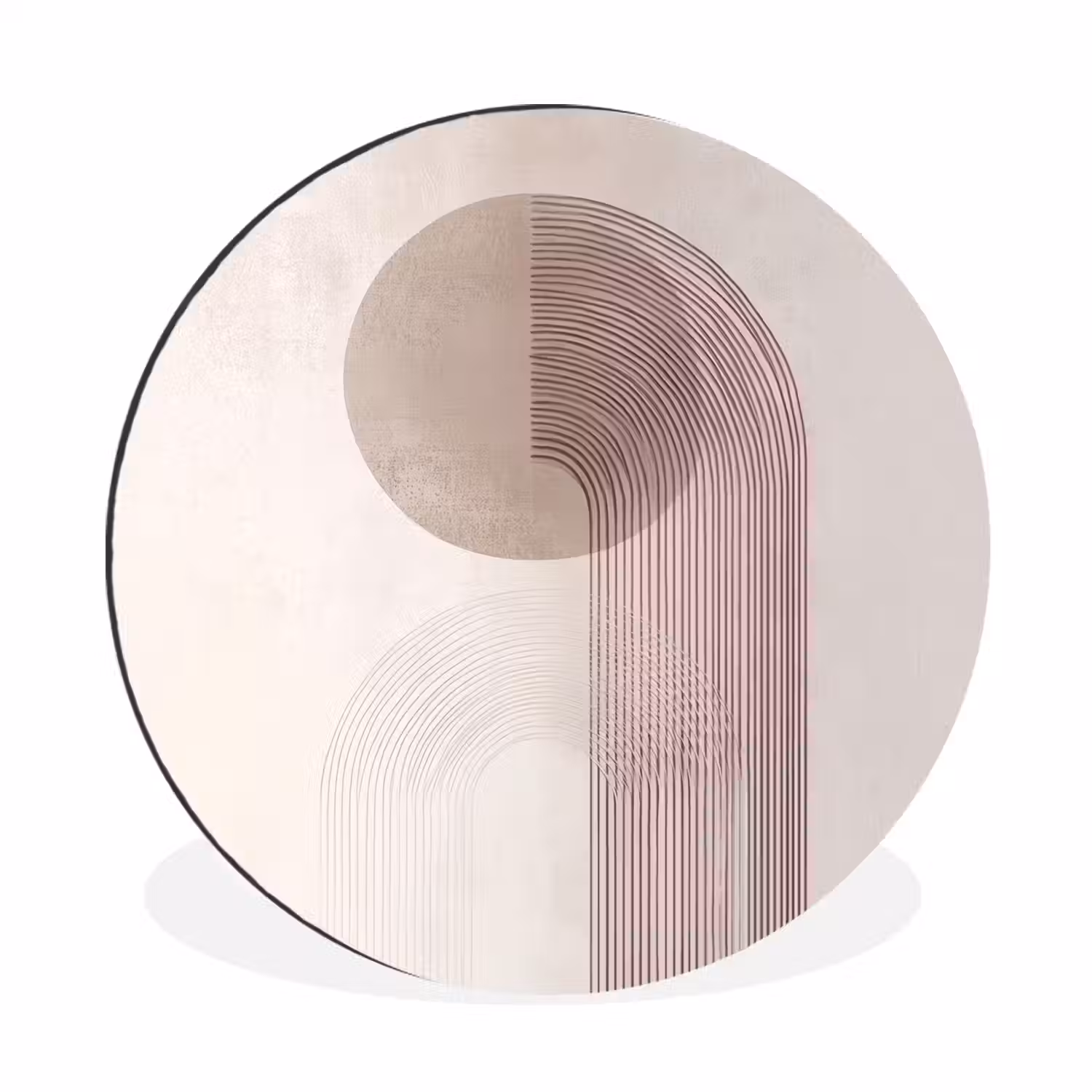 Minimalistisch - Cirkel - Lichtgrijs Wandcirkel aluminium klein -3d