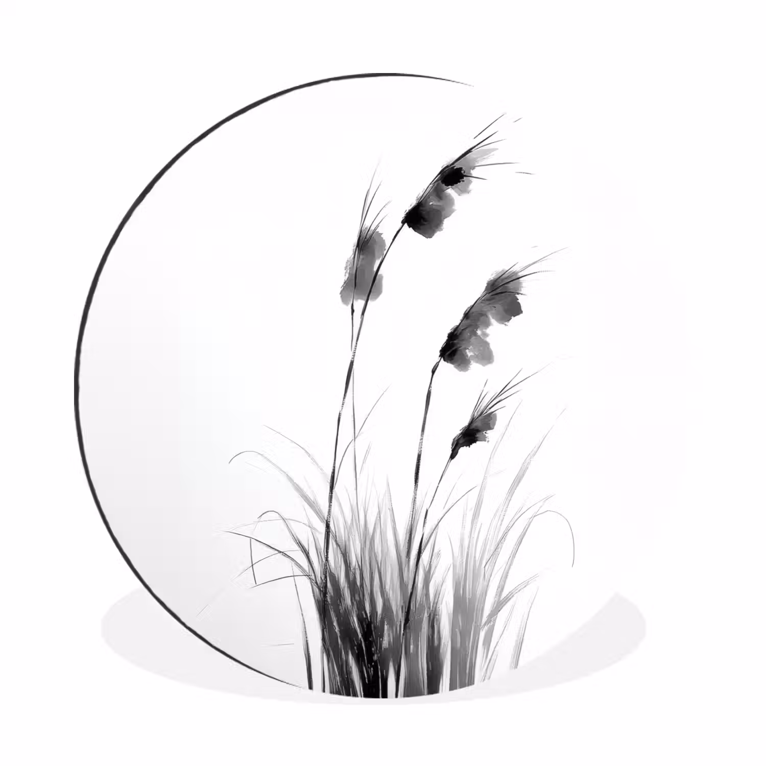 Minimalistisch - Stelen - Wit Wandcirkel aluminium klein -3d