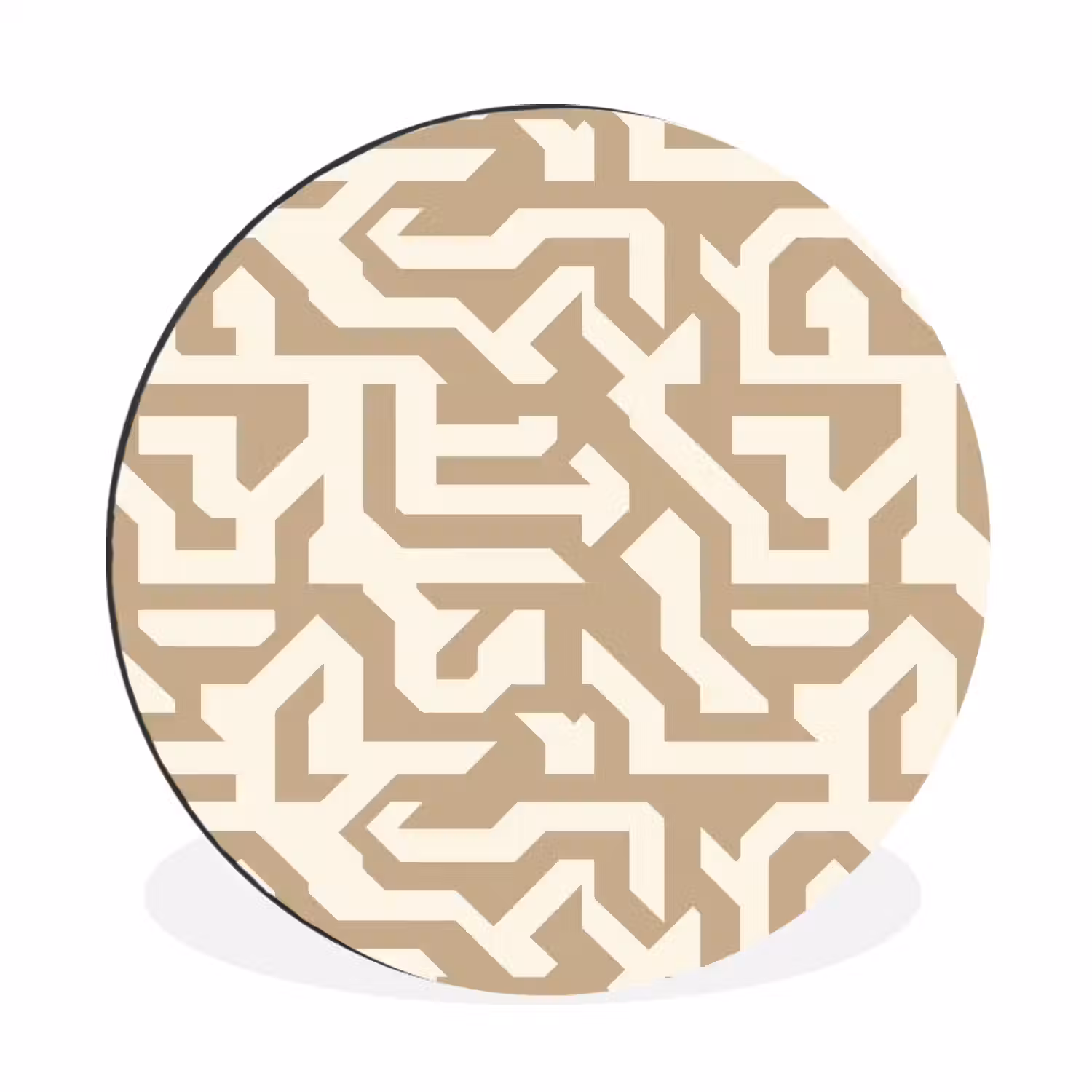 Modern - Abstract - Beige Wandcirkel aluminium klein 190 -3d
