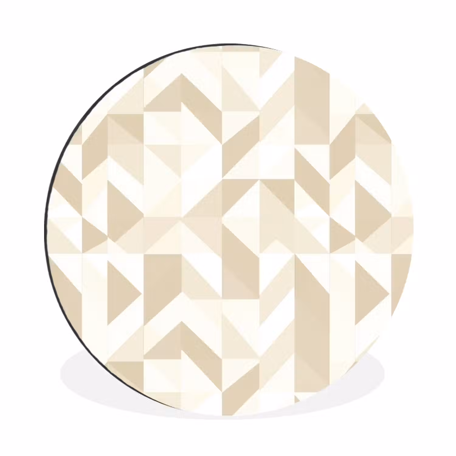 Modern - Abstract - Beige Wandcirkel aluminium klein 190 -3d