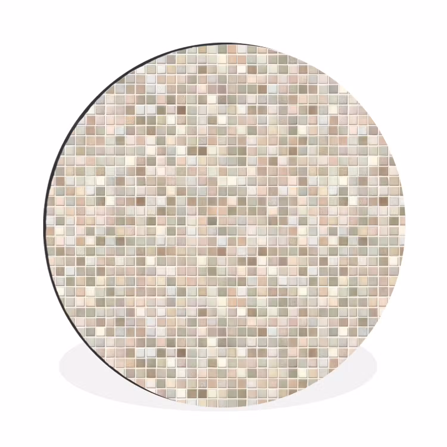 Mozaïek - Patroon- Taupe Wandcirkel aluminium klein 190 -3d
