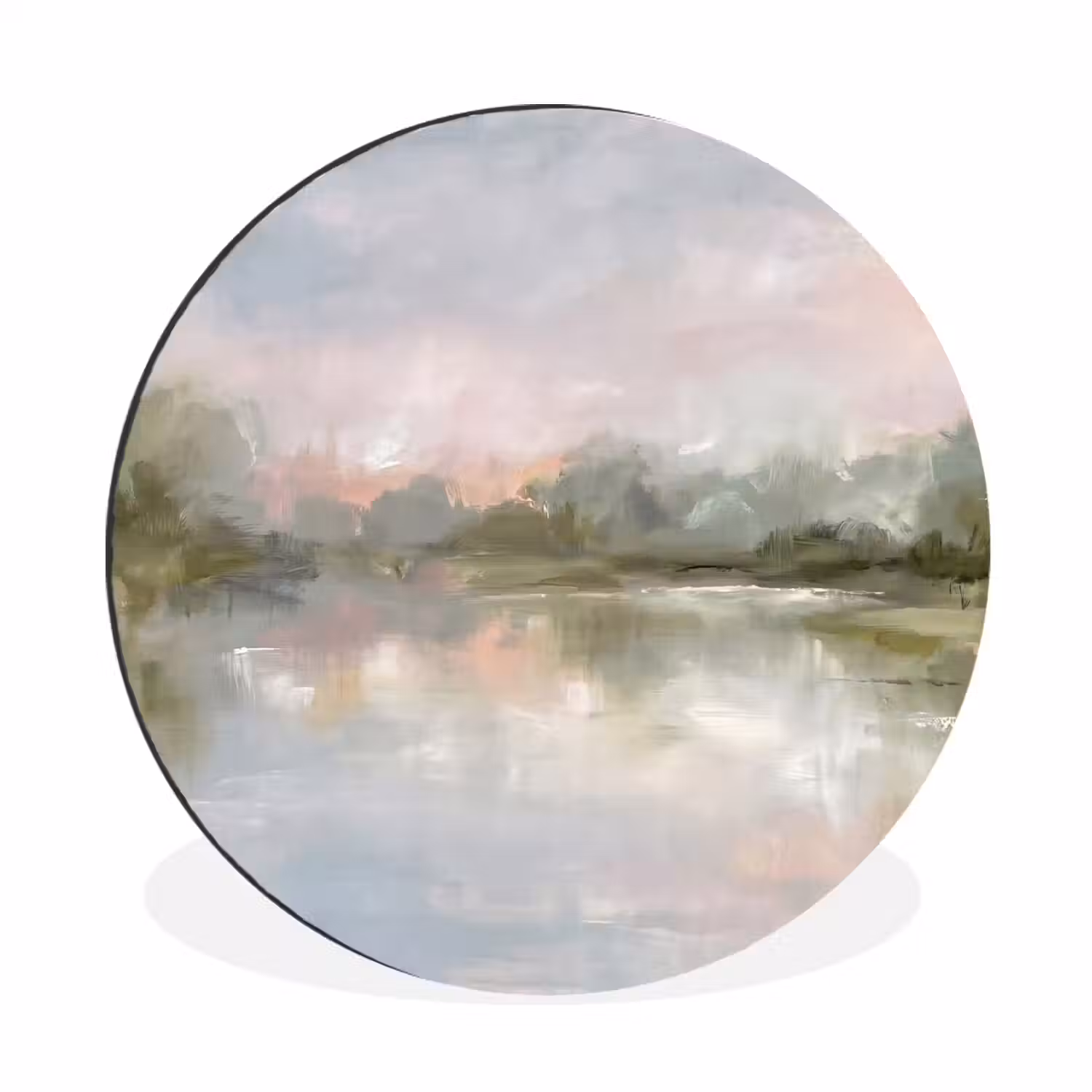 Natuur - Landschap - Abstract - Water - Groen Wandcirkel aluminium klein -3d
