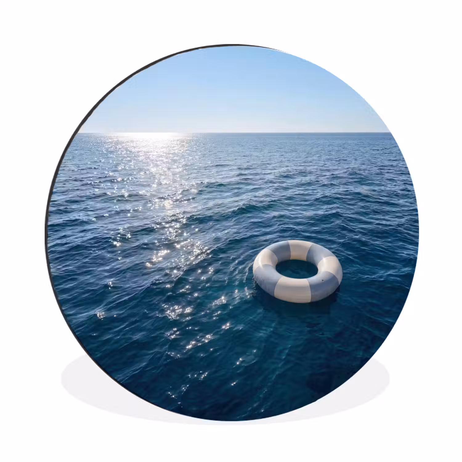 Oceaan - Zwemband - Horizon Wandcirkel aluminium klein -3d