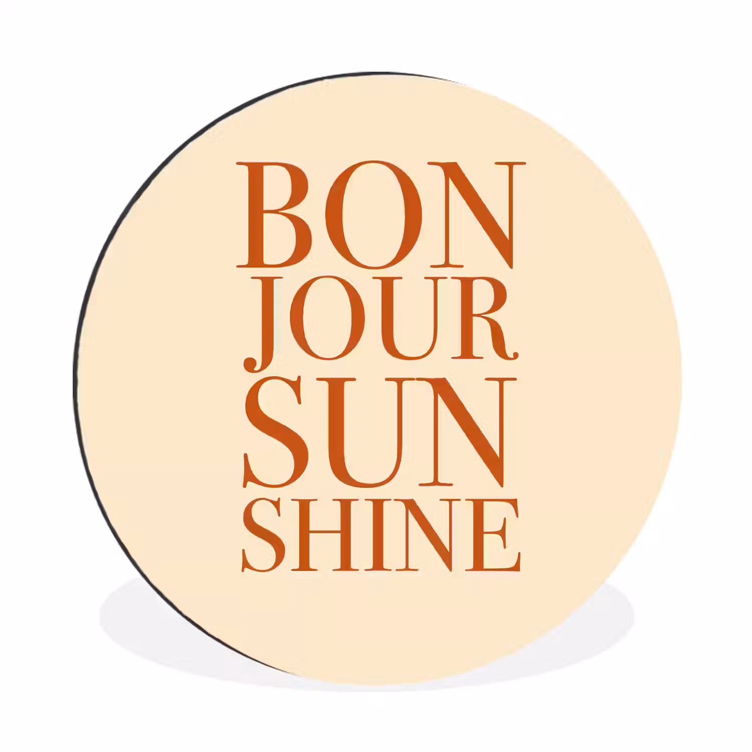 Oranje - Quote - Sun Wandcirkel aluminium klein -3d