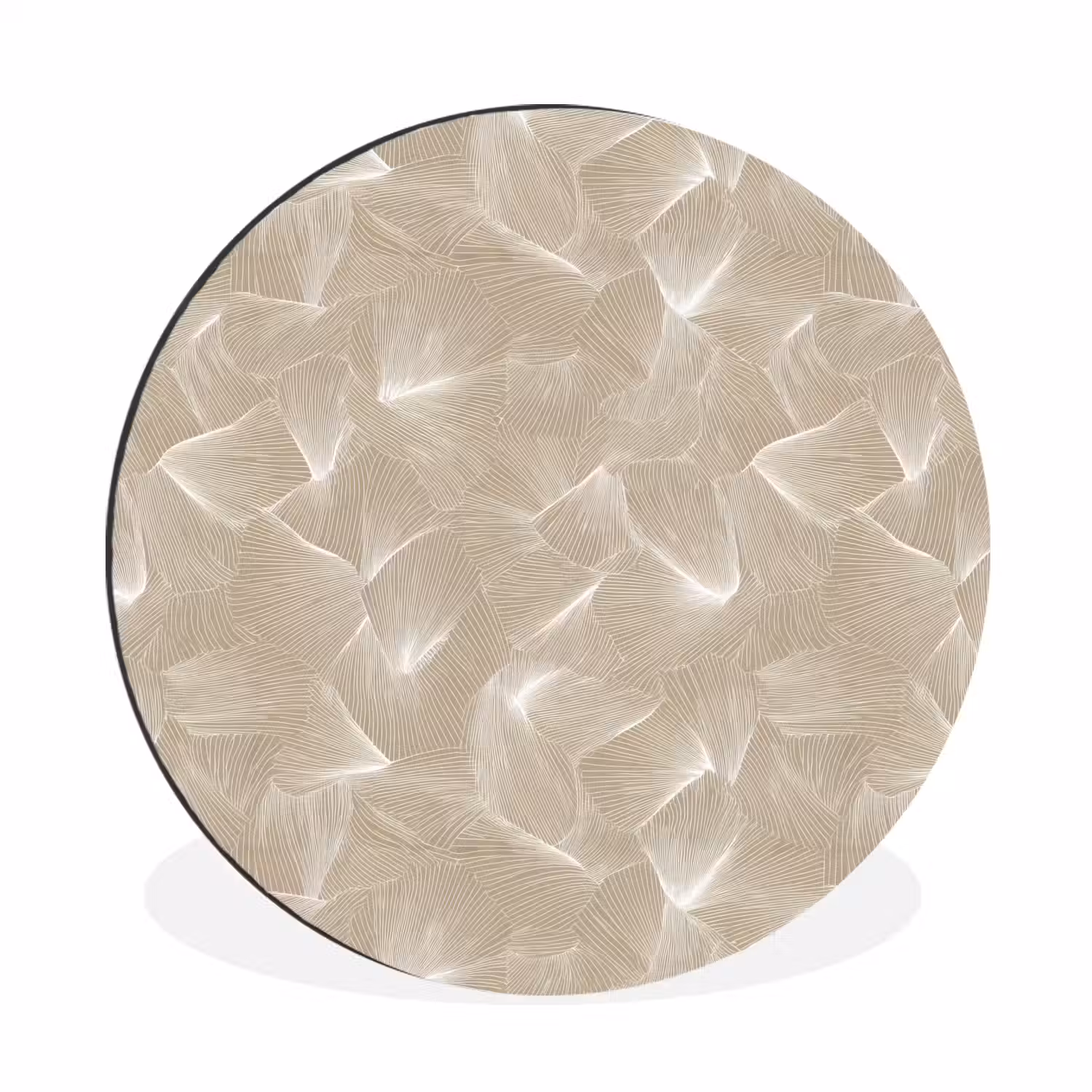 Organisch - Textuur - Beige Wandcirkel aluminium klein 190 -3d