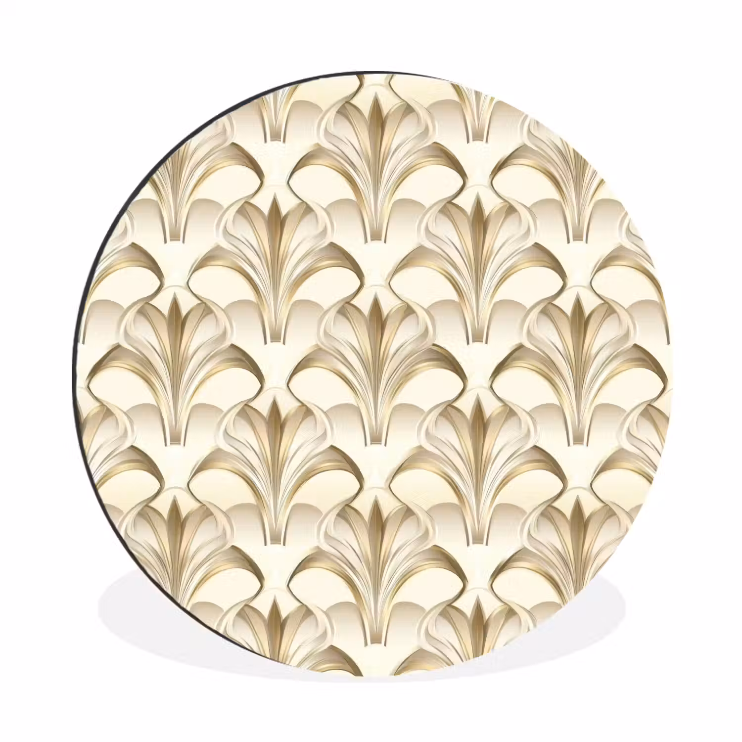 Ornament - Barok - Goud Wandcirkel aluminium klein 190 -3d