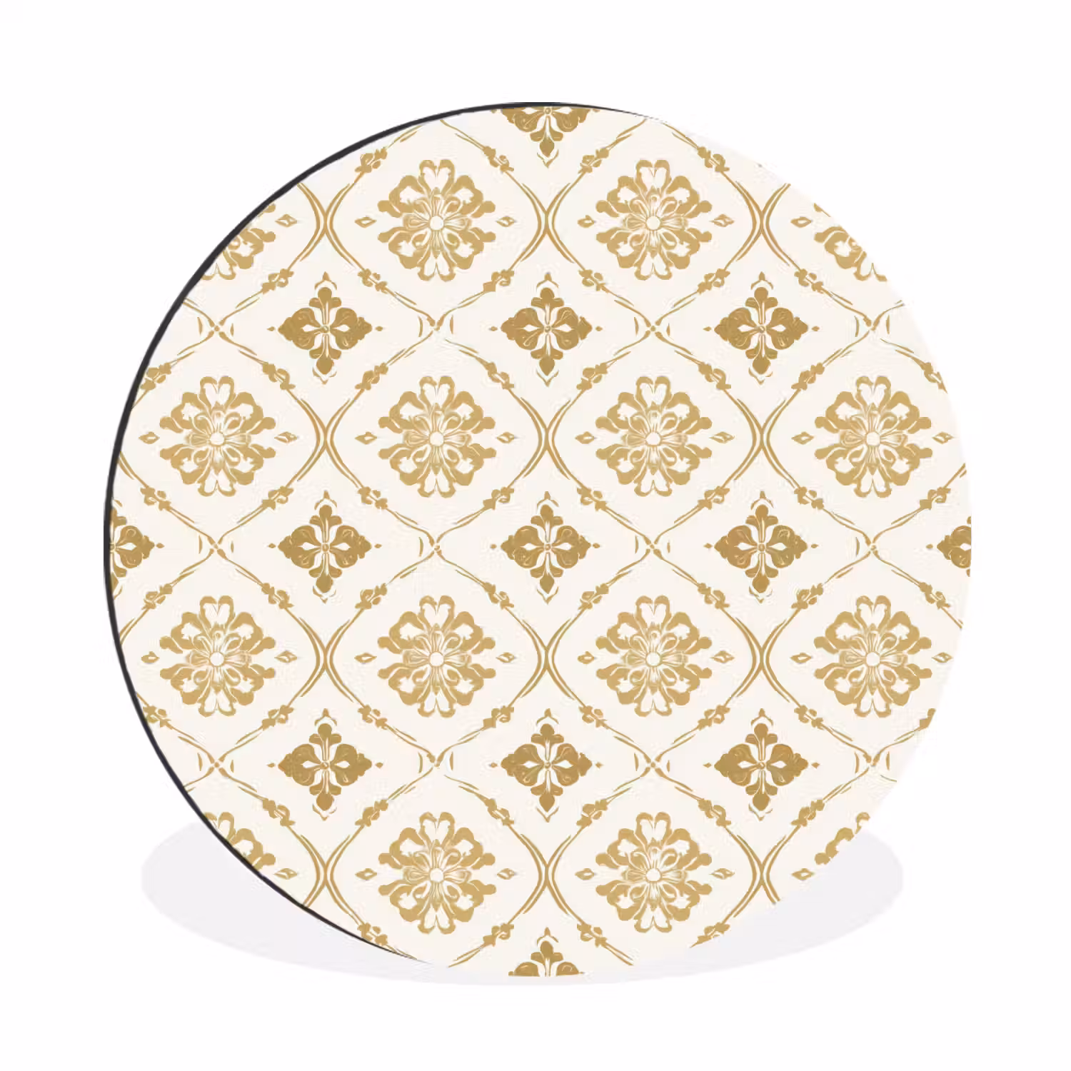 Ornament - Klassiek - Goud Wandcirkel aluminium klein 190 -3d