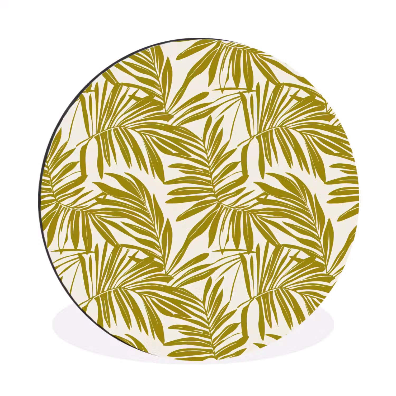 Palmblad - Patroon - Groen Wandcirkel aluminium klein 190 -3d