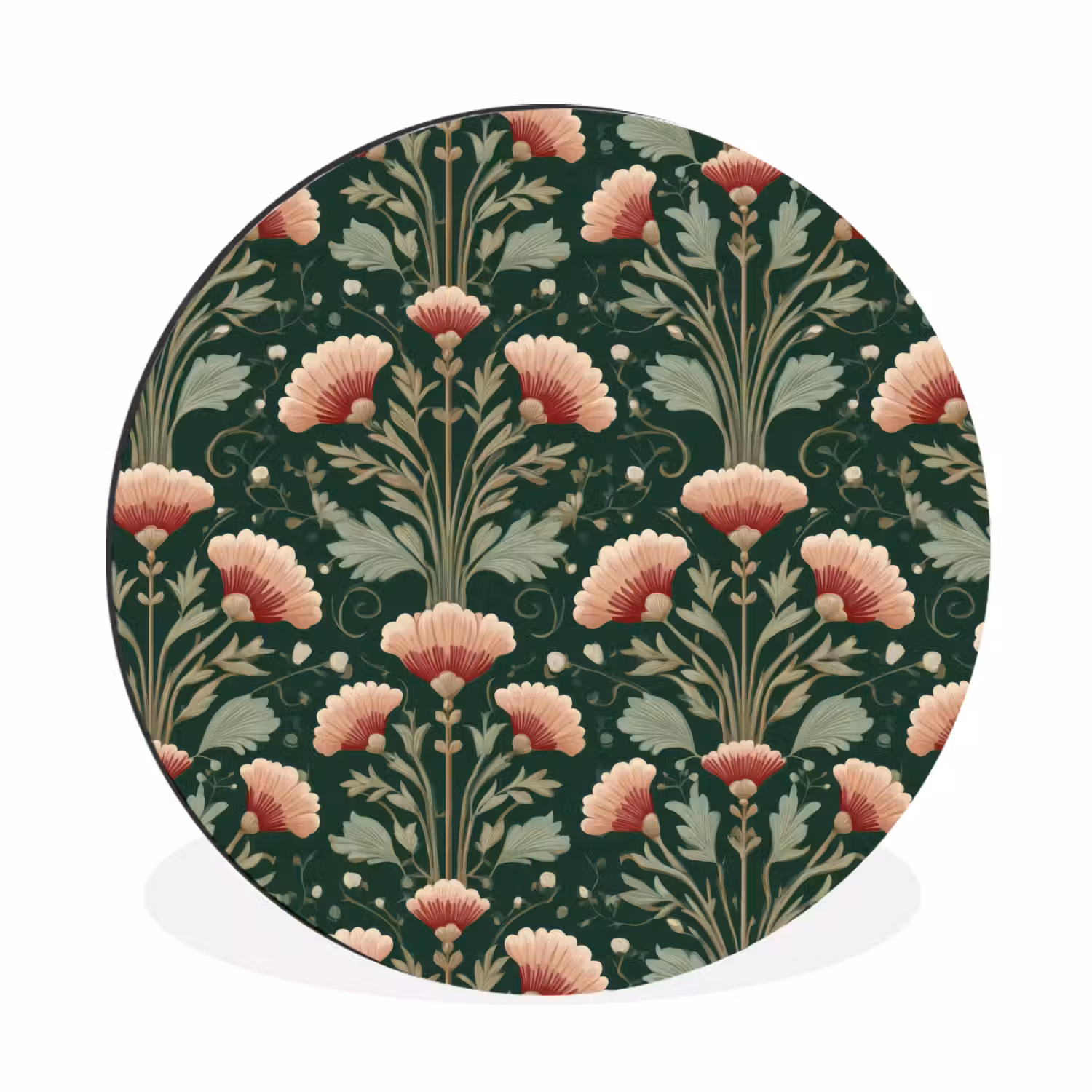 Patroon - Botanisch - Kleurrijk Wandcirkel aluminium klein 190 -3d
