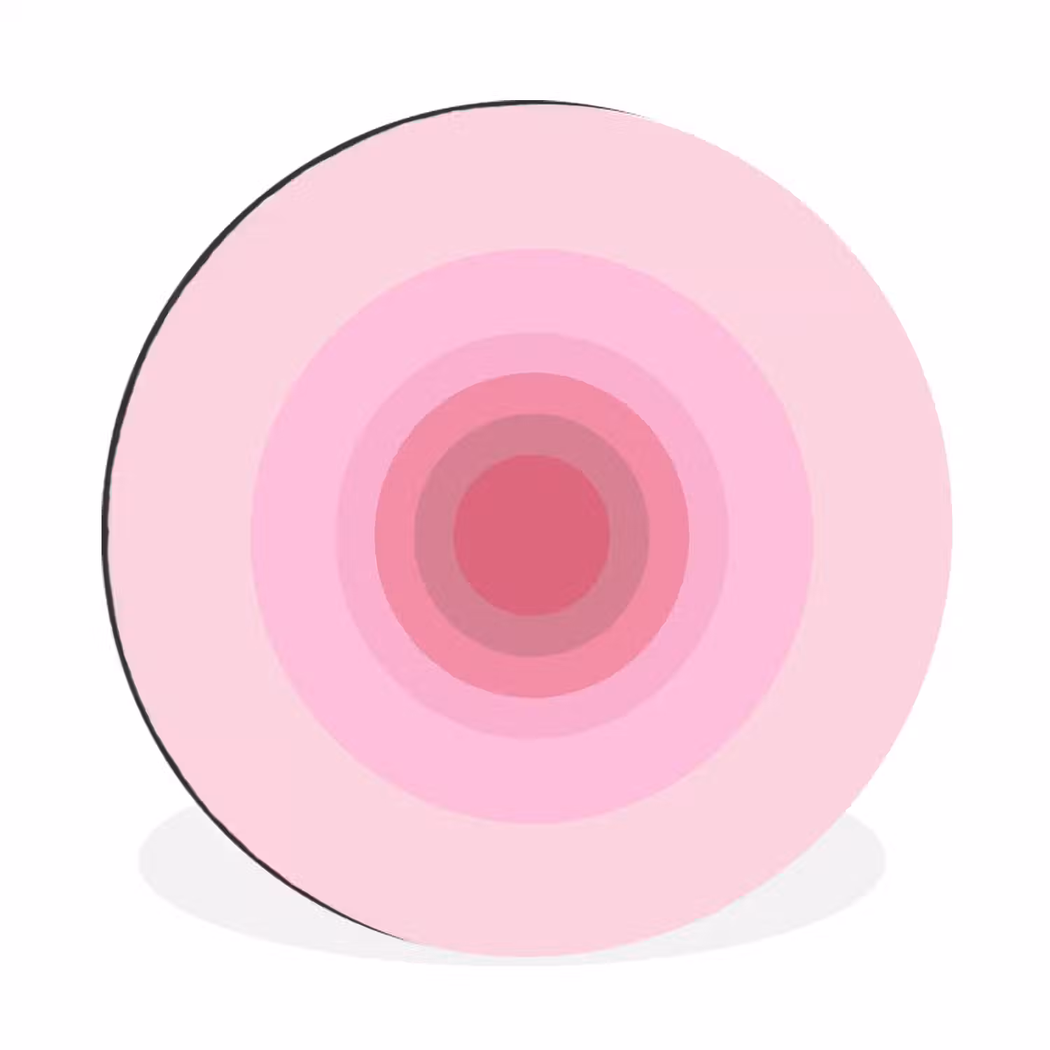 Patroon - Cirkels - Abstract - Roze - Modern Wandcirkel aluminium klein -3d