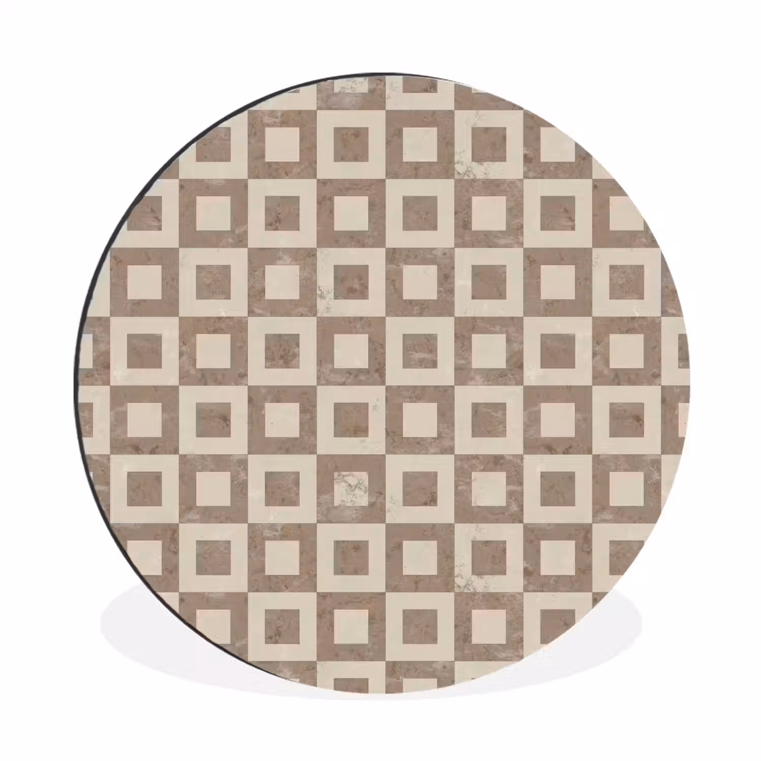 Patroon - Marmer - Beige Wandcirkel aluminium klein 190 -3d