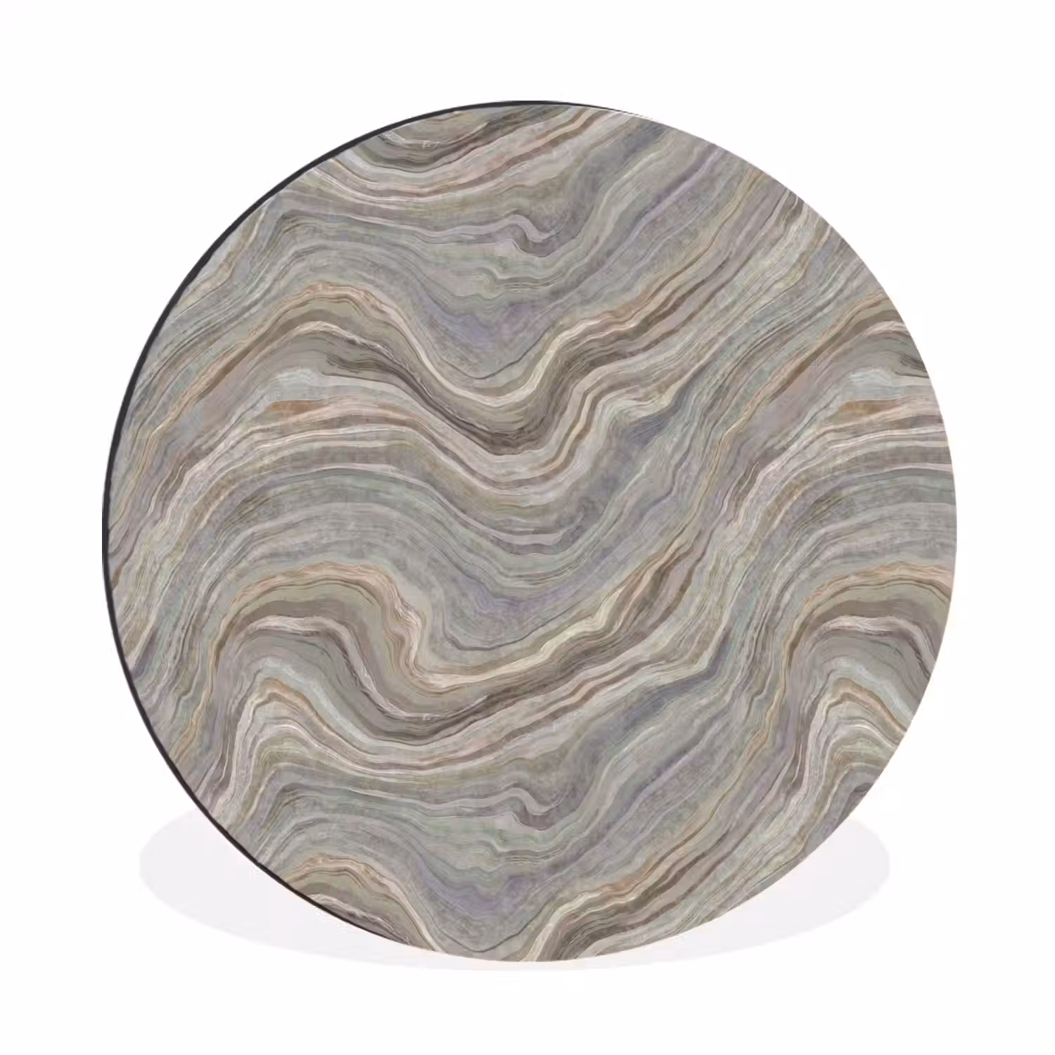 Patroon - Sereen - Paars - Groen Wandcirkel aluminium klein 190 -3d