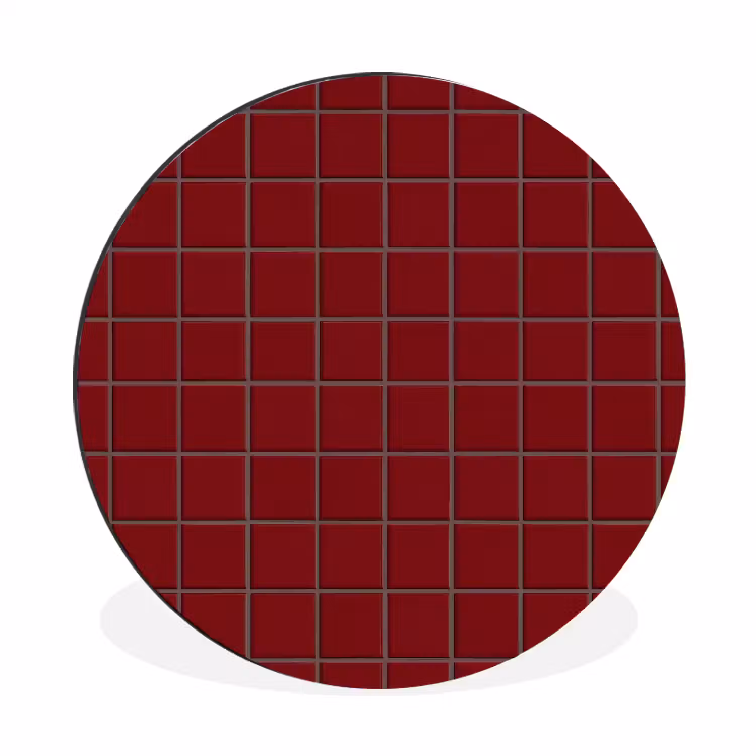 Patroon - Tegels - Burgundy Wandcirkel aluminium klein 190 -3d
