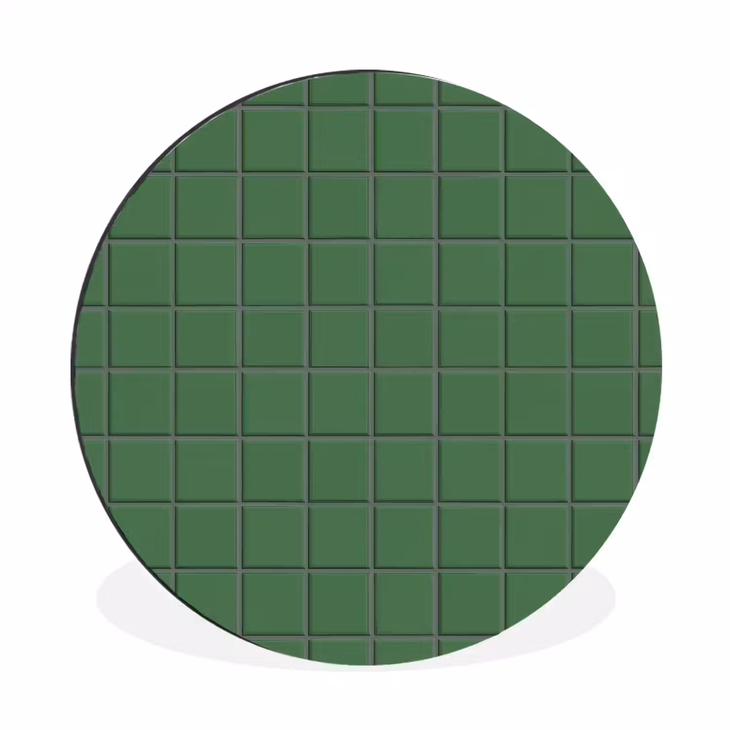 Patroon - Tegels - Groen Wandcirkel aluminium klein 190 -3d