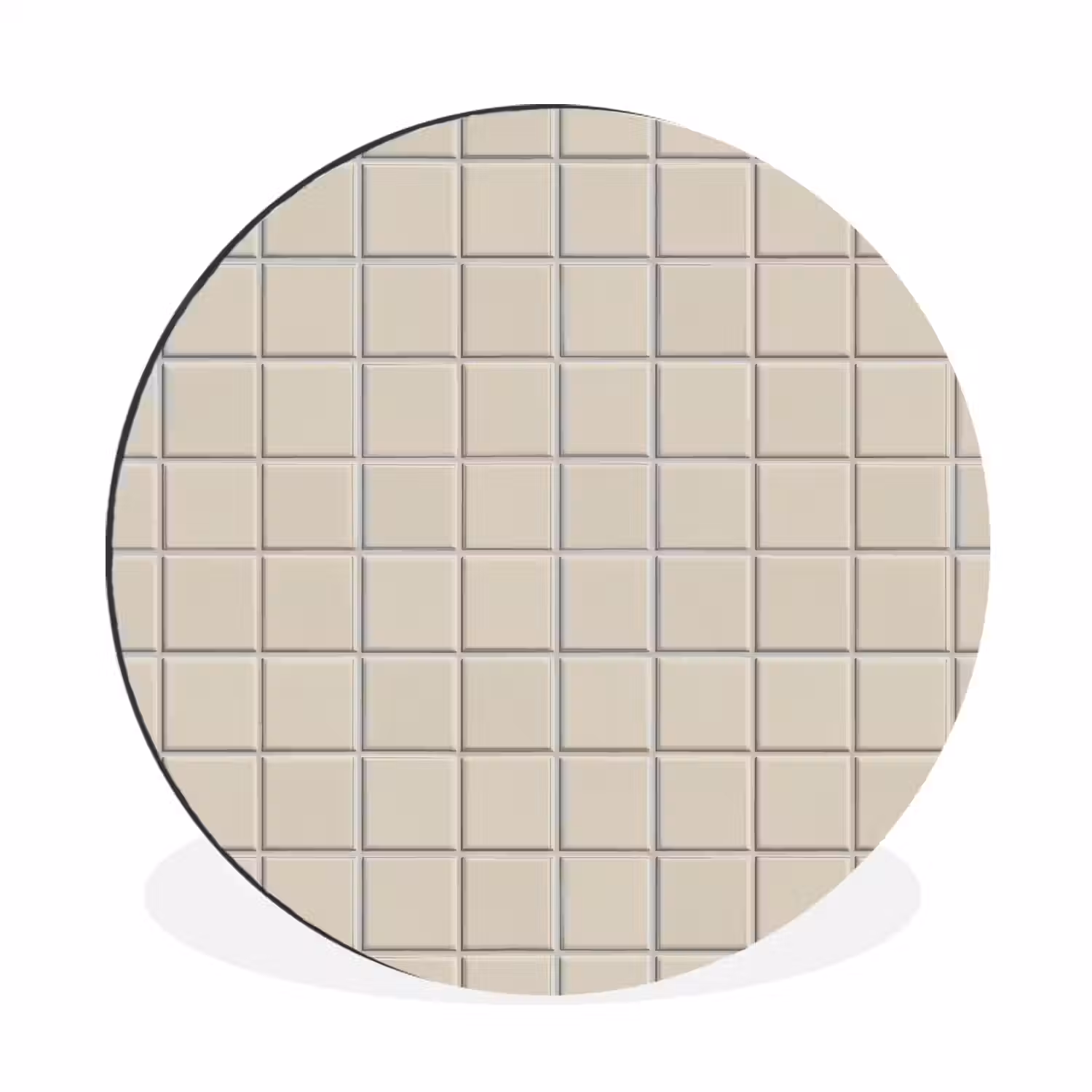Patroon - Tegels - Taupe Wandcirkel aluminium klein 190 -3d