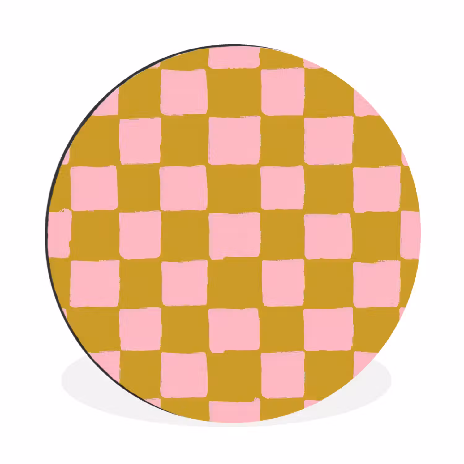 Patroon - Vierkant - Roze Wandcirkel aluminium klein 190 -3d