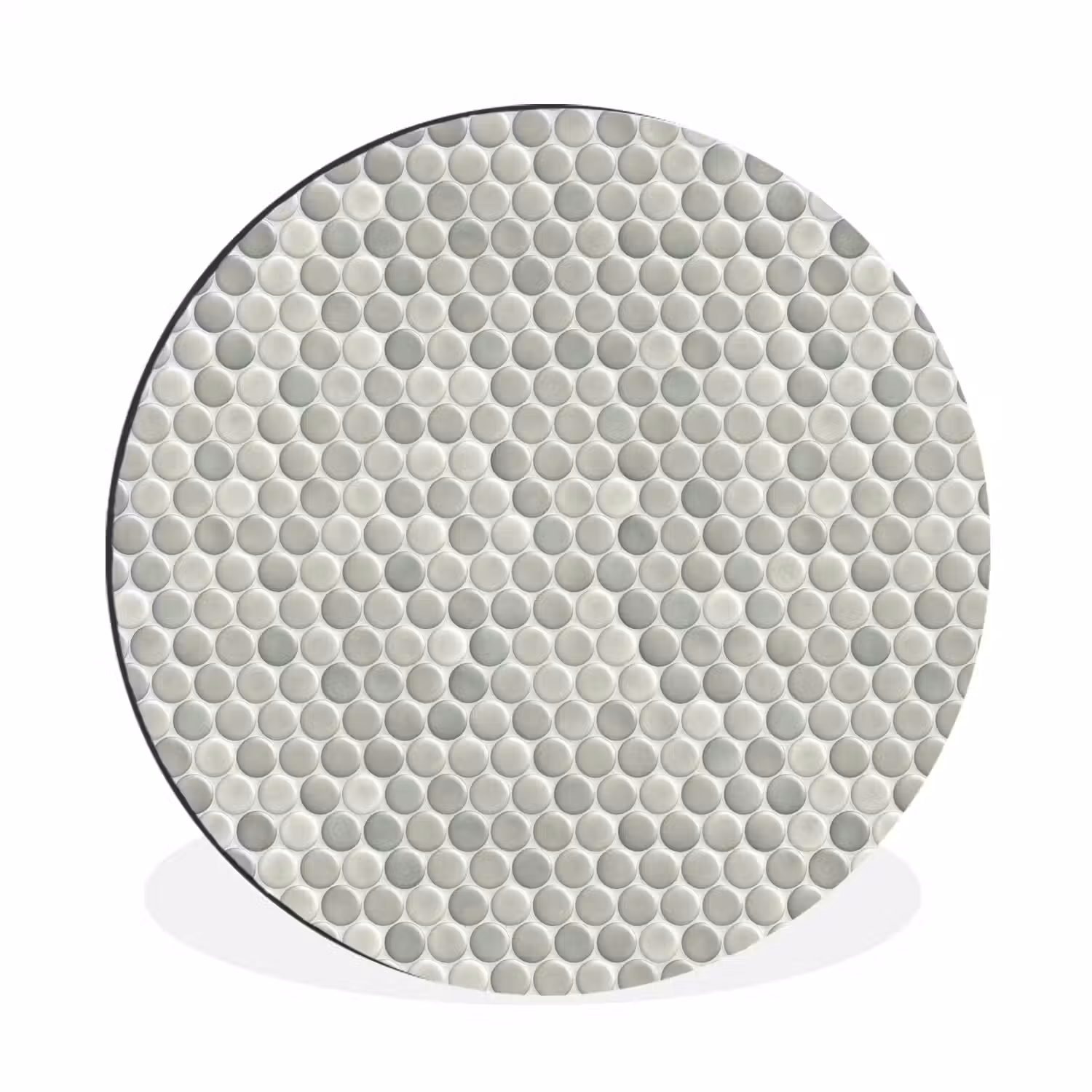 Penny - Mozaïek - Lichtgrijs Wandcirkel aluminium klein 190 -3d