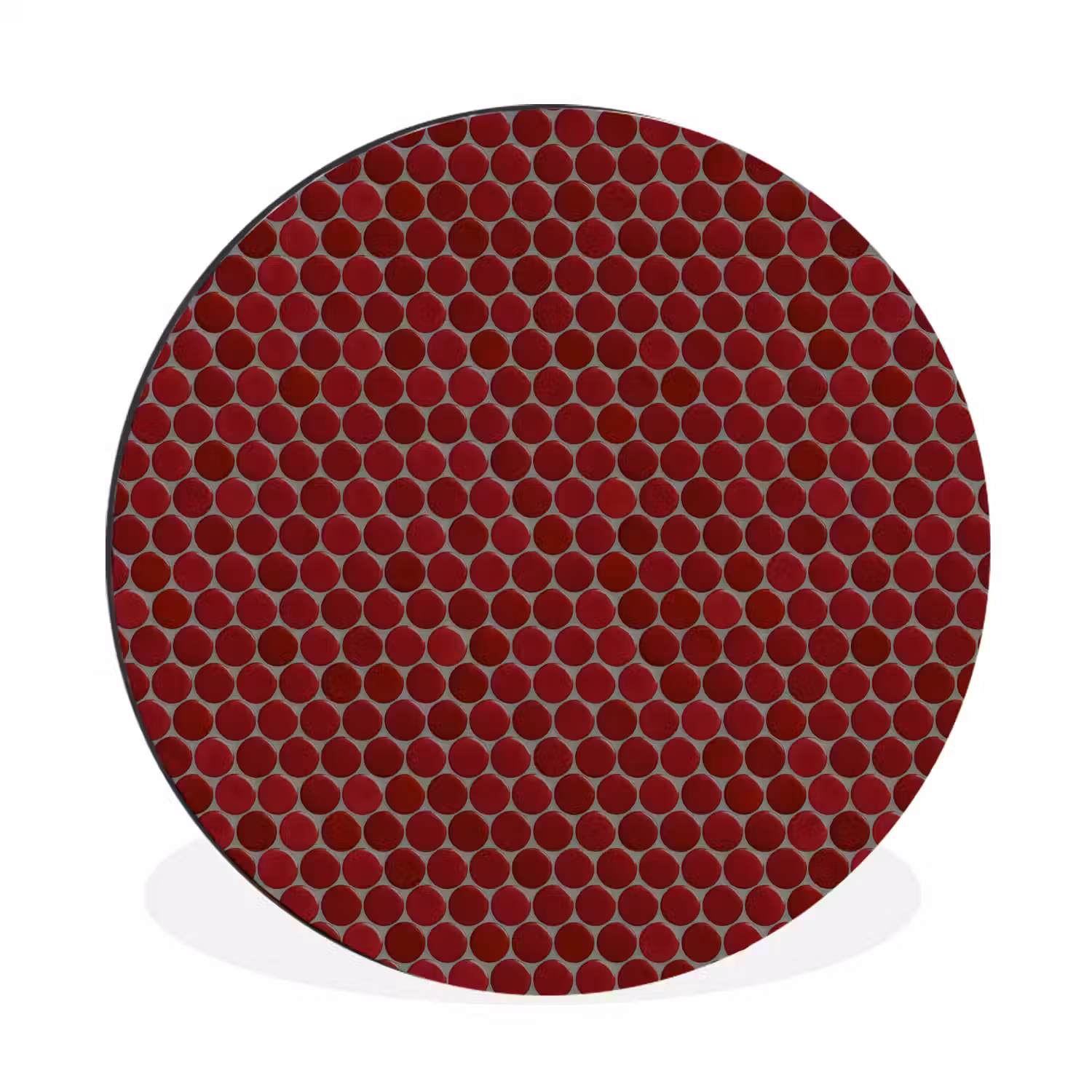Penny - Mozaïek - Rond - Rood Wandcirkel aluminium klein 190 -3d