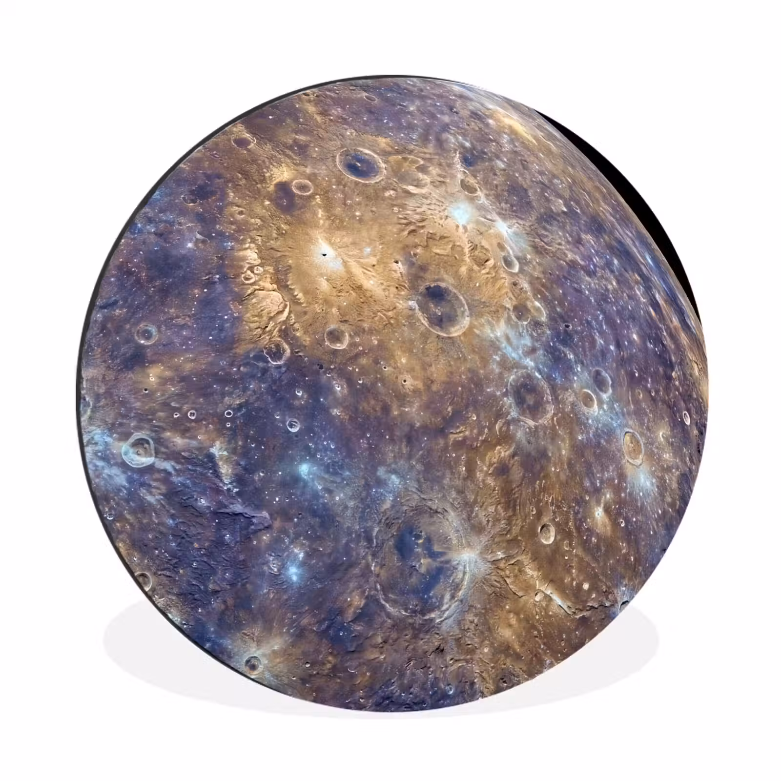Muurcirkel aluminium - Planeet - Kraters - Ruimte - Planeet - Kraters - Ruimte Wandcirkel aluminium klein