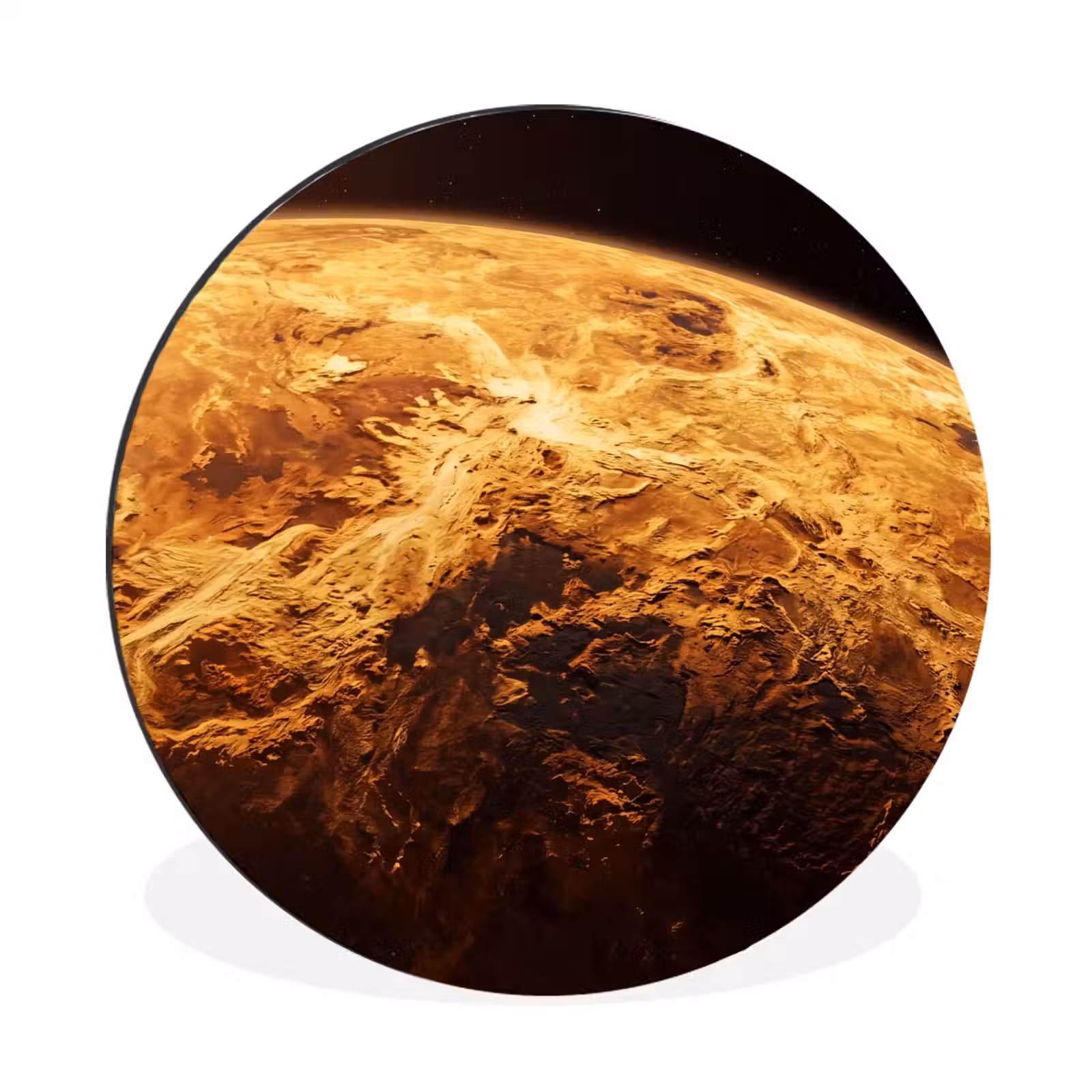 Muurcirkel aluminium - Planeet - Ruimte - Oranje - Planeet - Ruimte - Oranje Wandcirkel aluminium klein