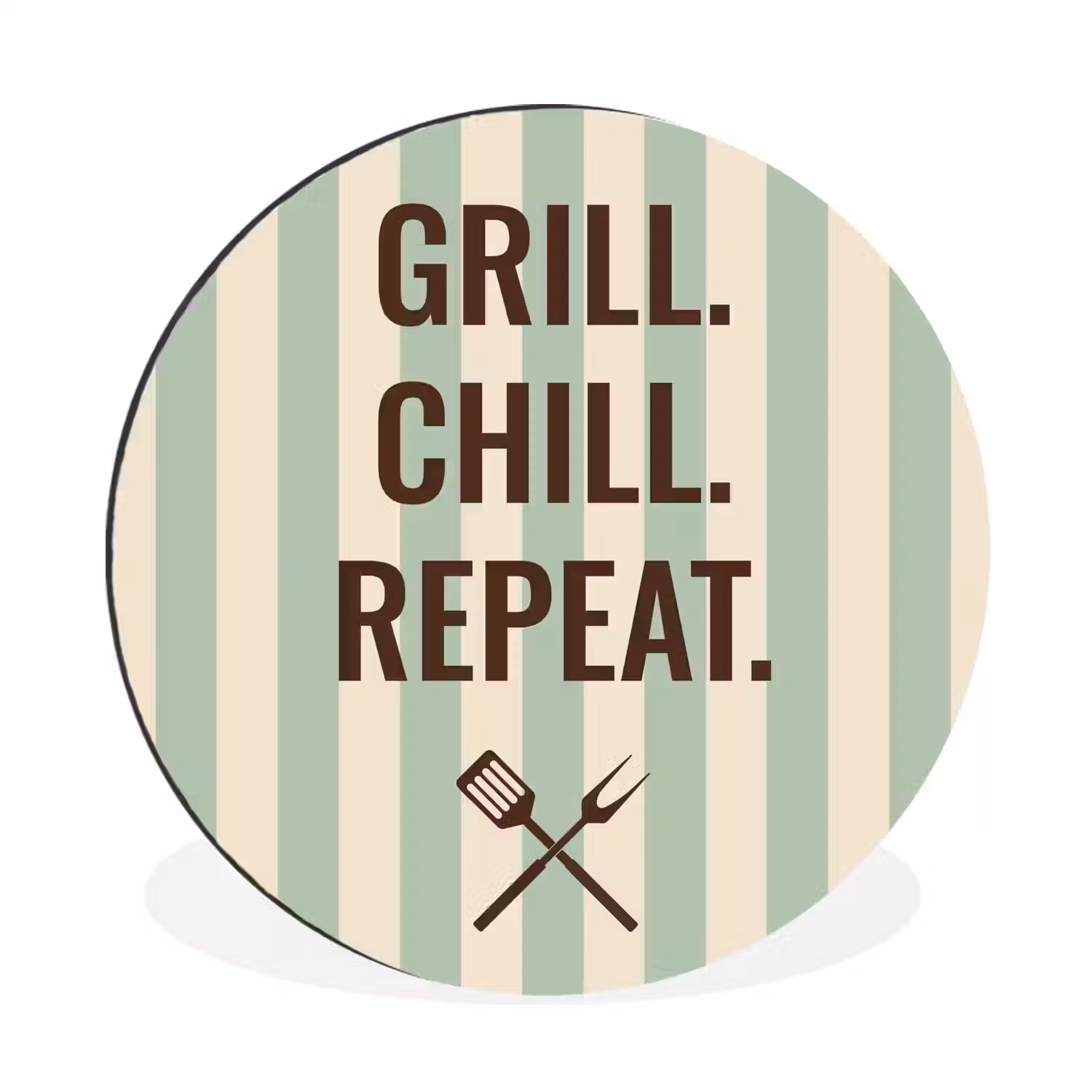 Quote - Strepen - Grill Wandcirkel aluminium klein -3d