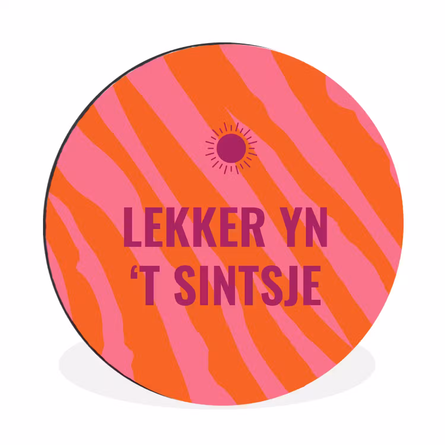 Quote - Zomer - Roze Wandcirkel aluminium klein -3d