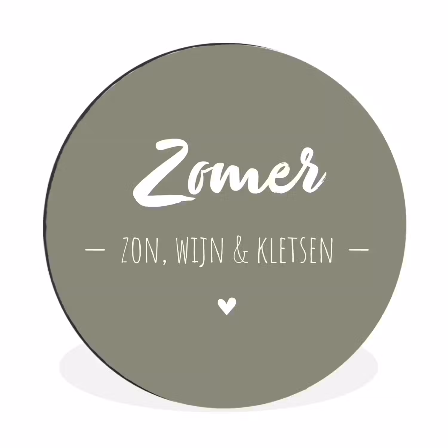 Quotes - Zomer, zon, wijn & kletsen - Tekst - Zomer Wandcirkel aluminium klein -3d