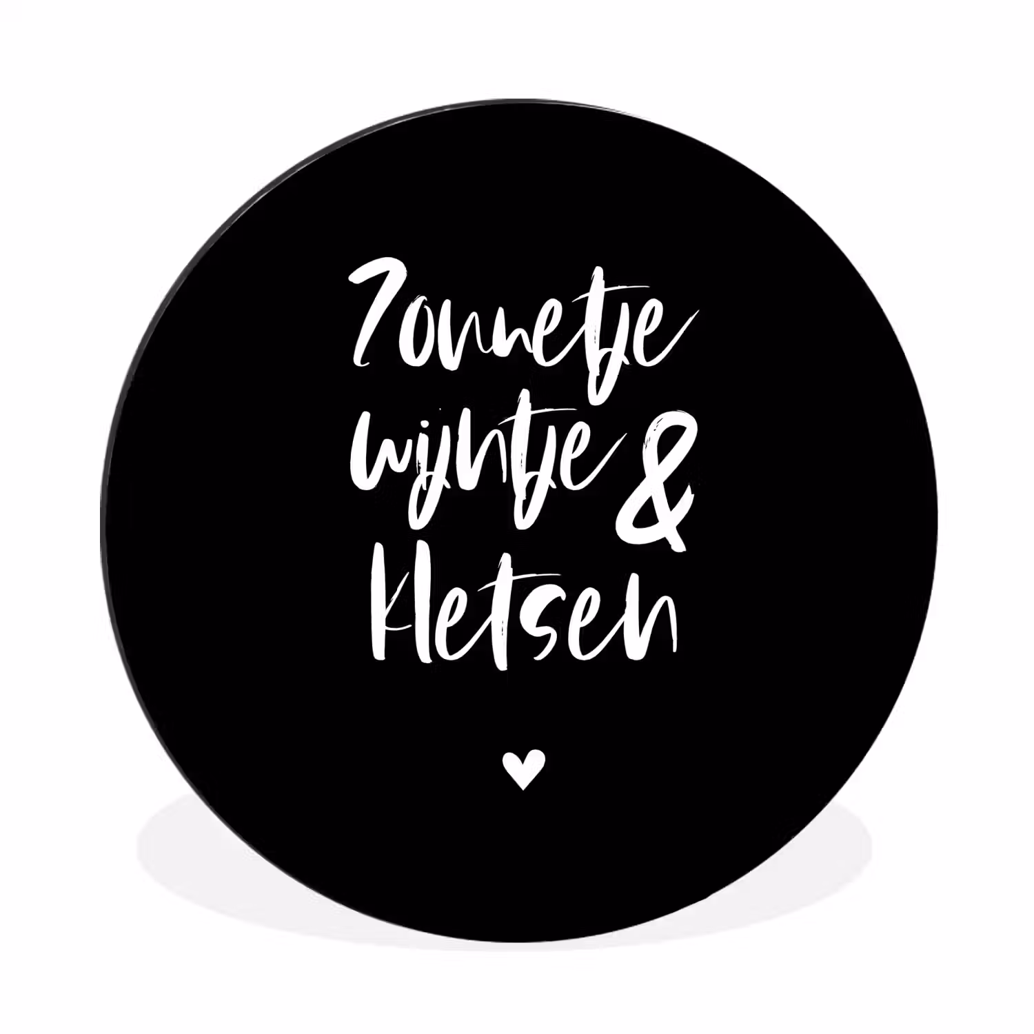 Quotes - Zonnetje, wijntje & kletsen - Tekst - Wijn - Zomer Wandcirkel aluminium klein -3d