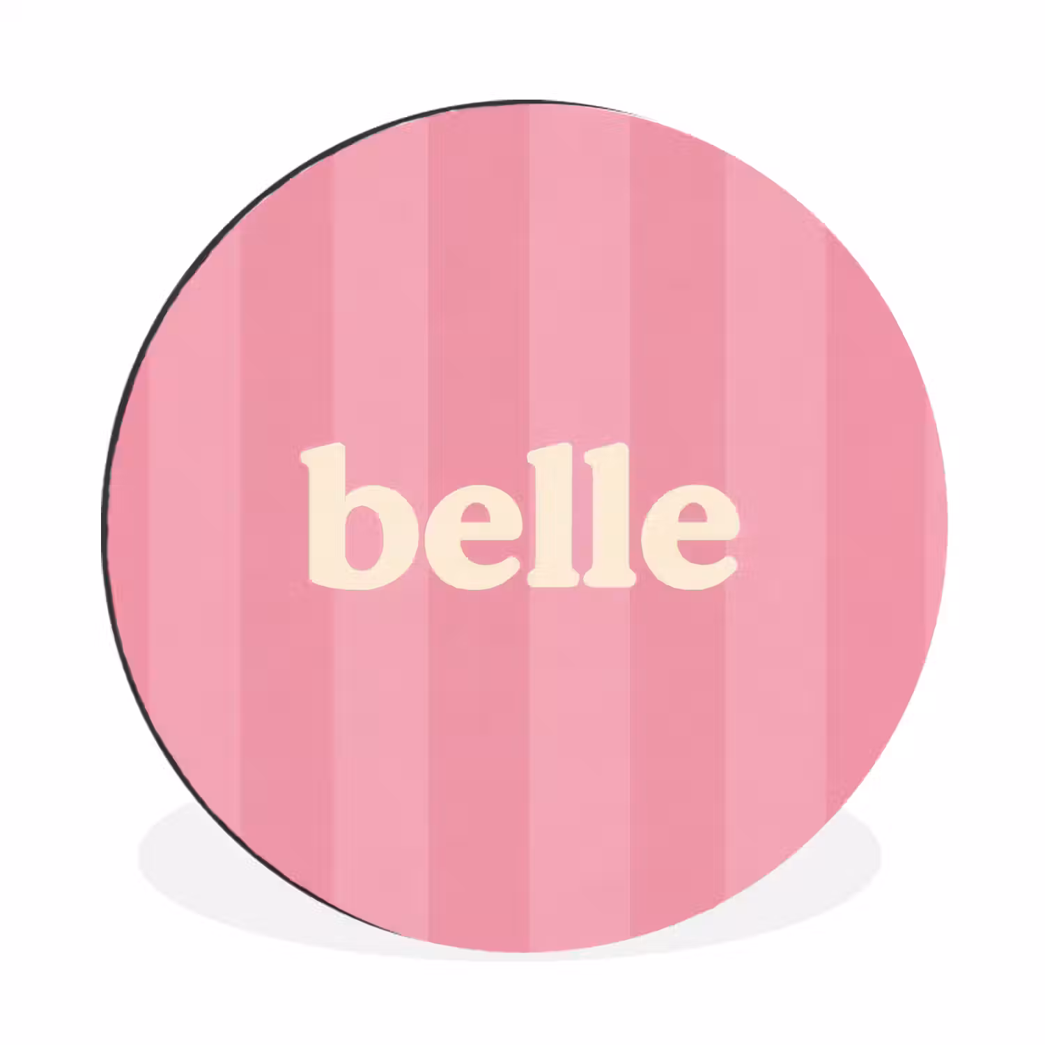 Roze - Gestreept - Belle Wandcirkel aluminium klein -3d