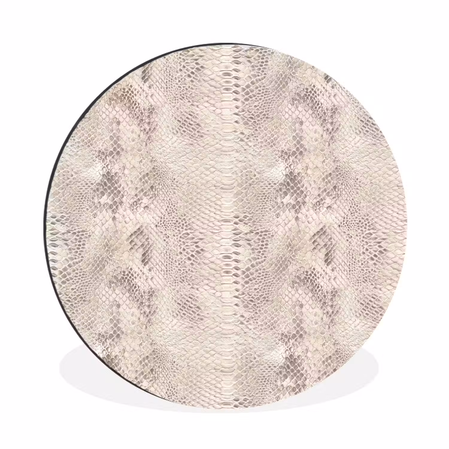 Slang - Patroon - Beige Wandcirkel aluminium klein 190 -3d