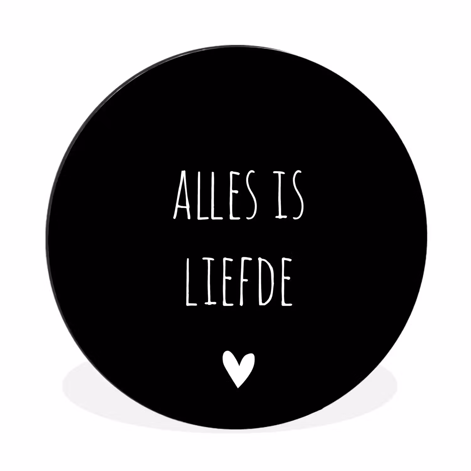 Spreuken - Alles is liefde - Quotes - Bløf Wandcirkel aluminium klein -3d