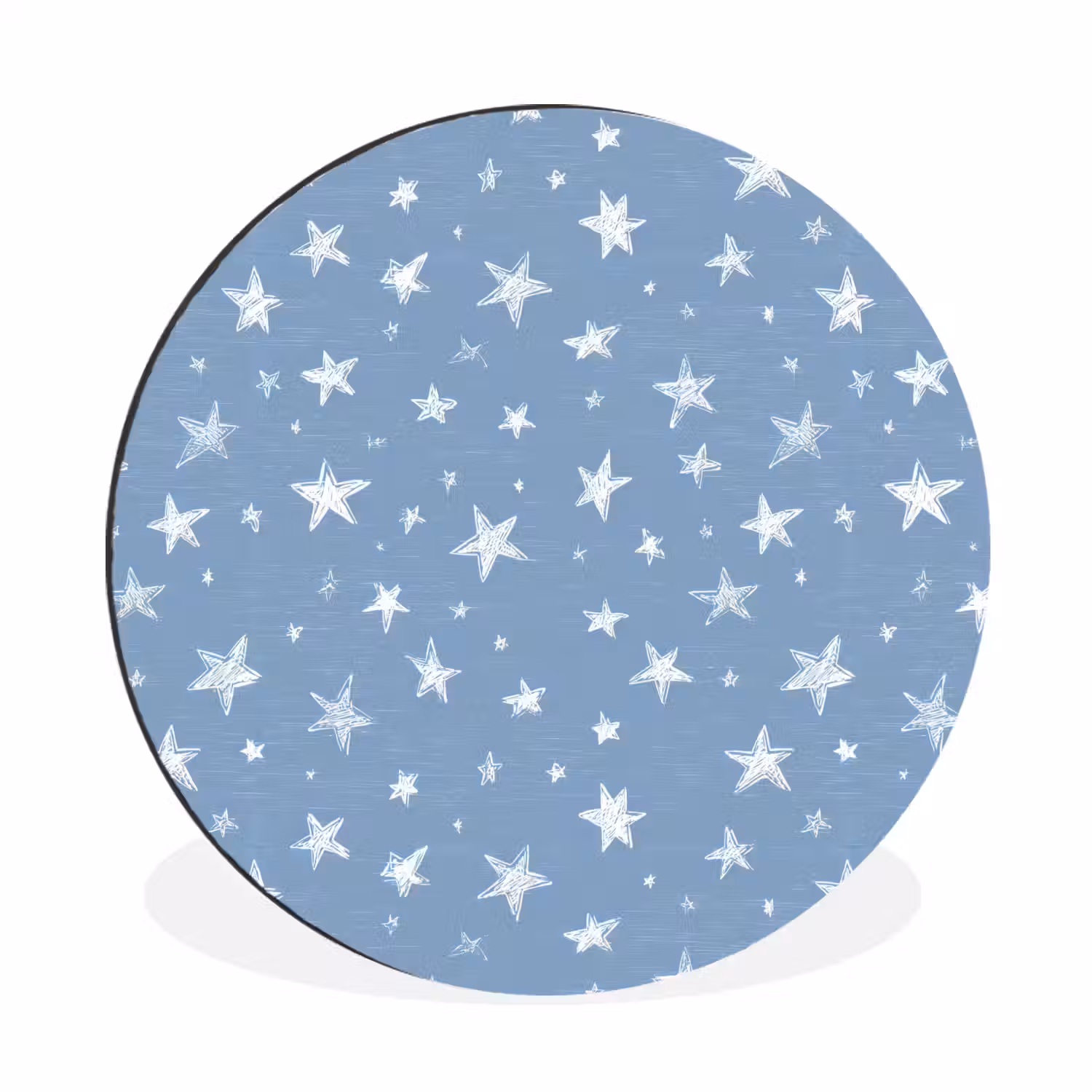 Sterretjes - Patroon - Blauw Wandcirkel aluminium klein 190 -3d