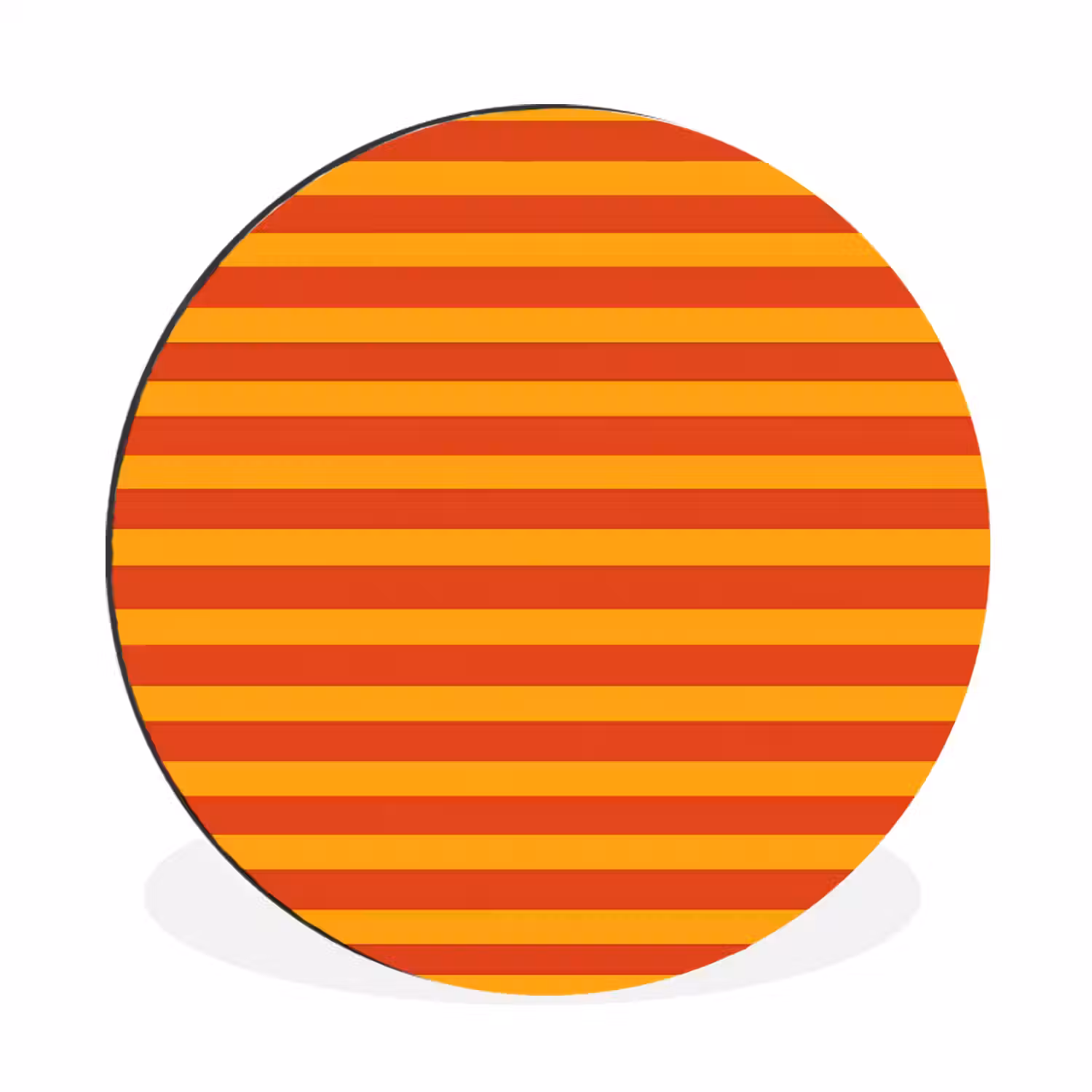 Strepen - Patroon - Oranje Wandcirkel aluminium klein 190 -3d
