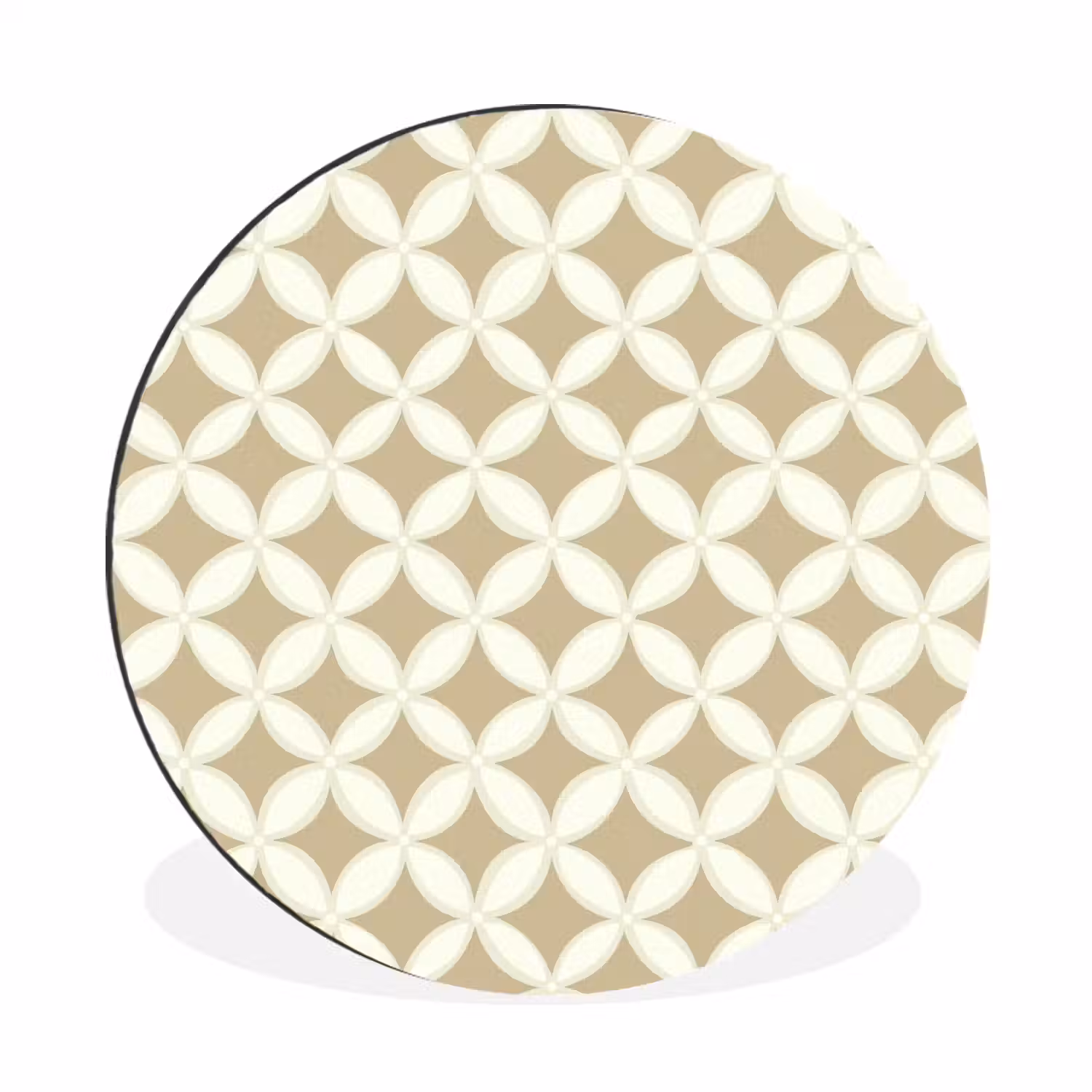 Symmetrisch - Motief - Beige Wandcirkel aluminium klein 190 -3d