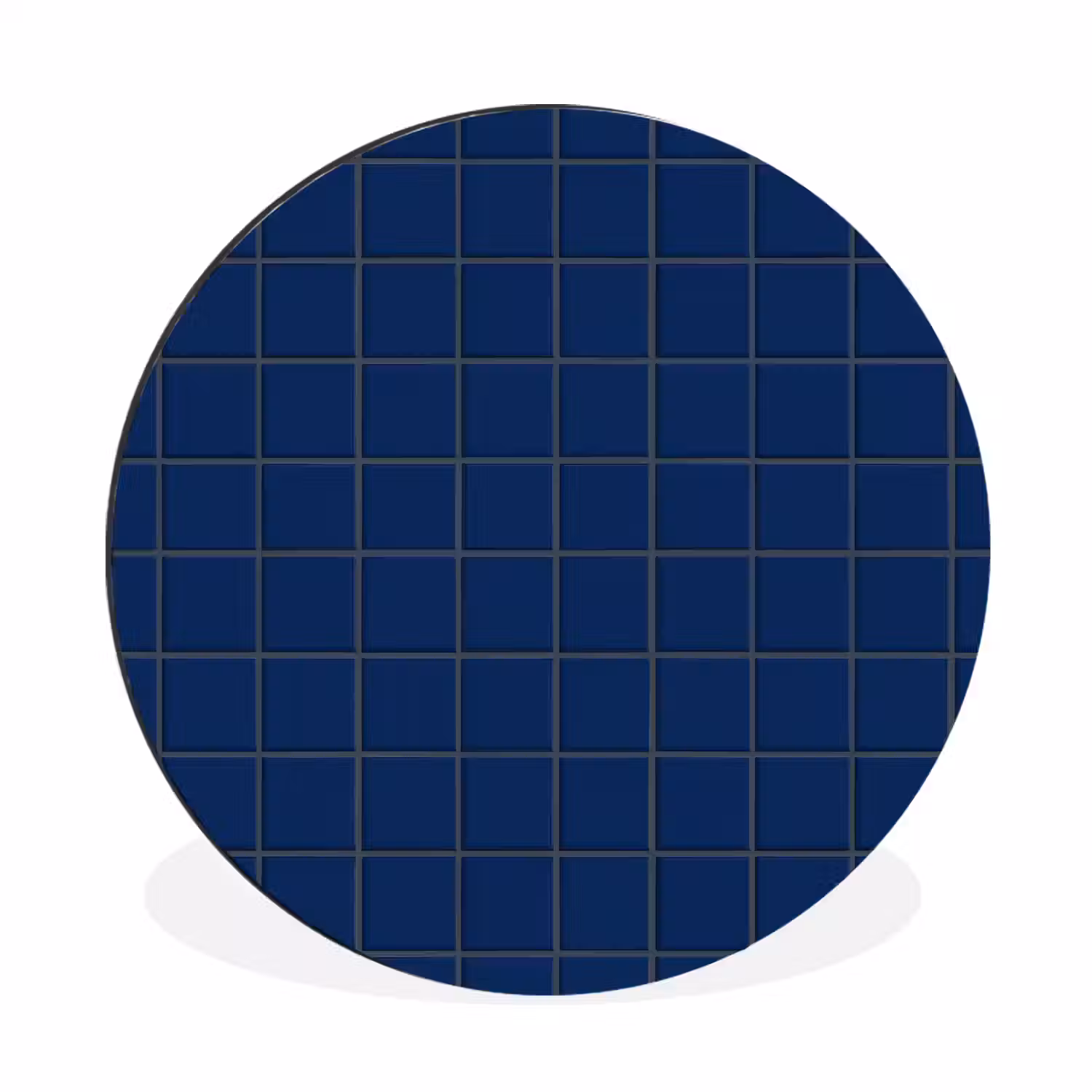 Tegel - Patroon - Blauw Wandcirkel aluminium klein 190 -3d