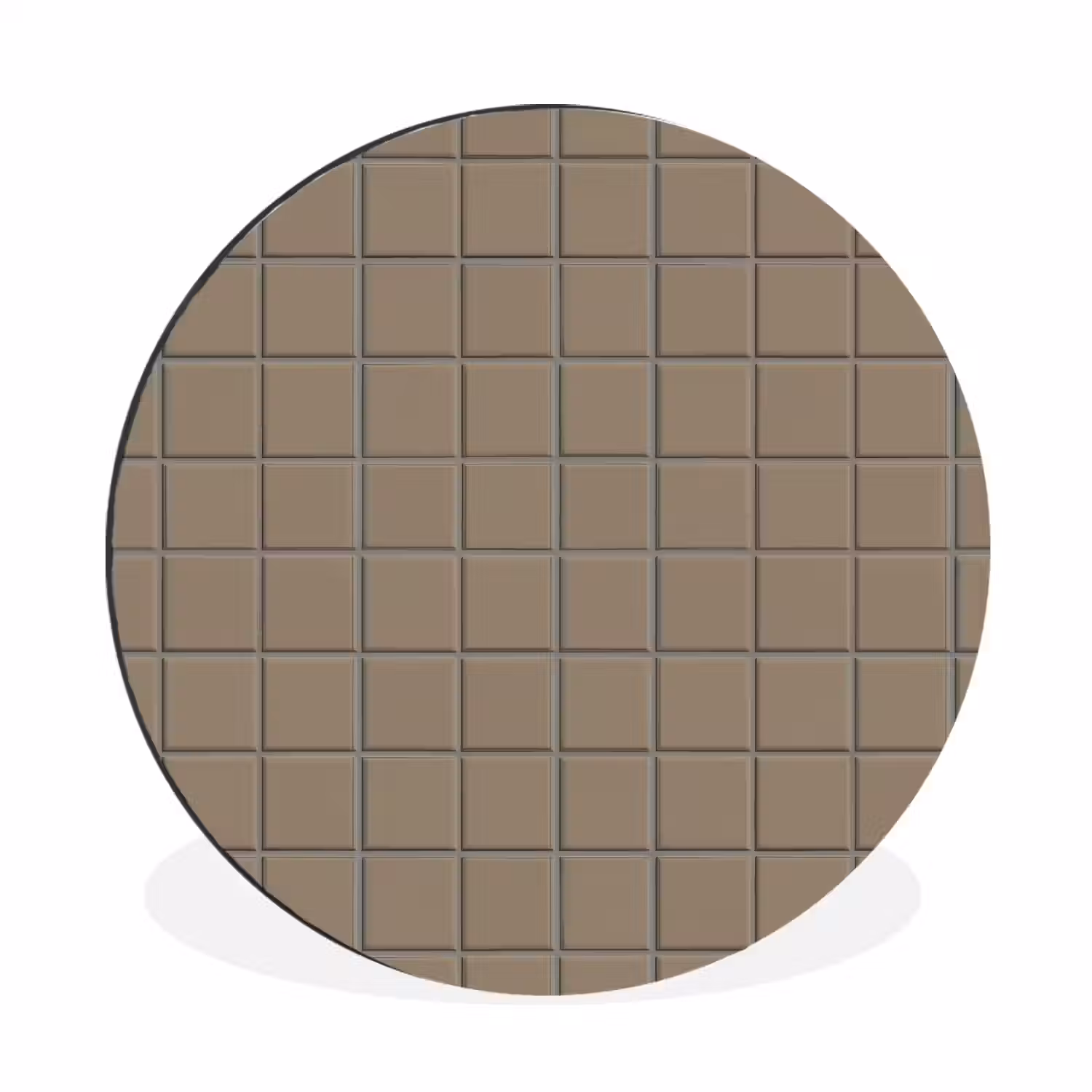 Tegel - Patroon - Taupe Wandcirkel aluminium klein 190 -3d