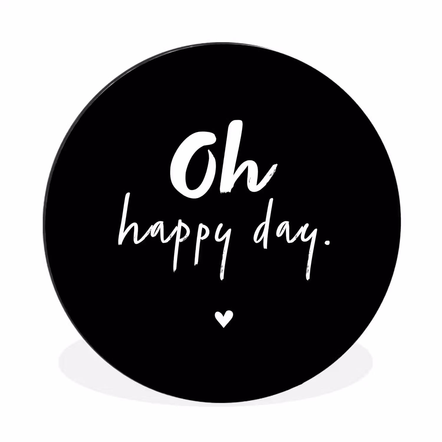 Tekst - Oh happy day - Zomer - Quotes Wandcirkel aluminium klein -3d