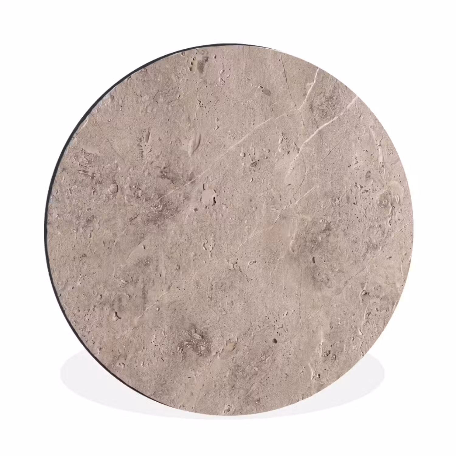 Textuur - Steen - Patroon - Rustiek - Beige Wandcirkel aluminium klein -3d