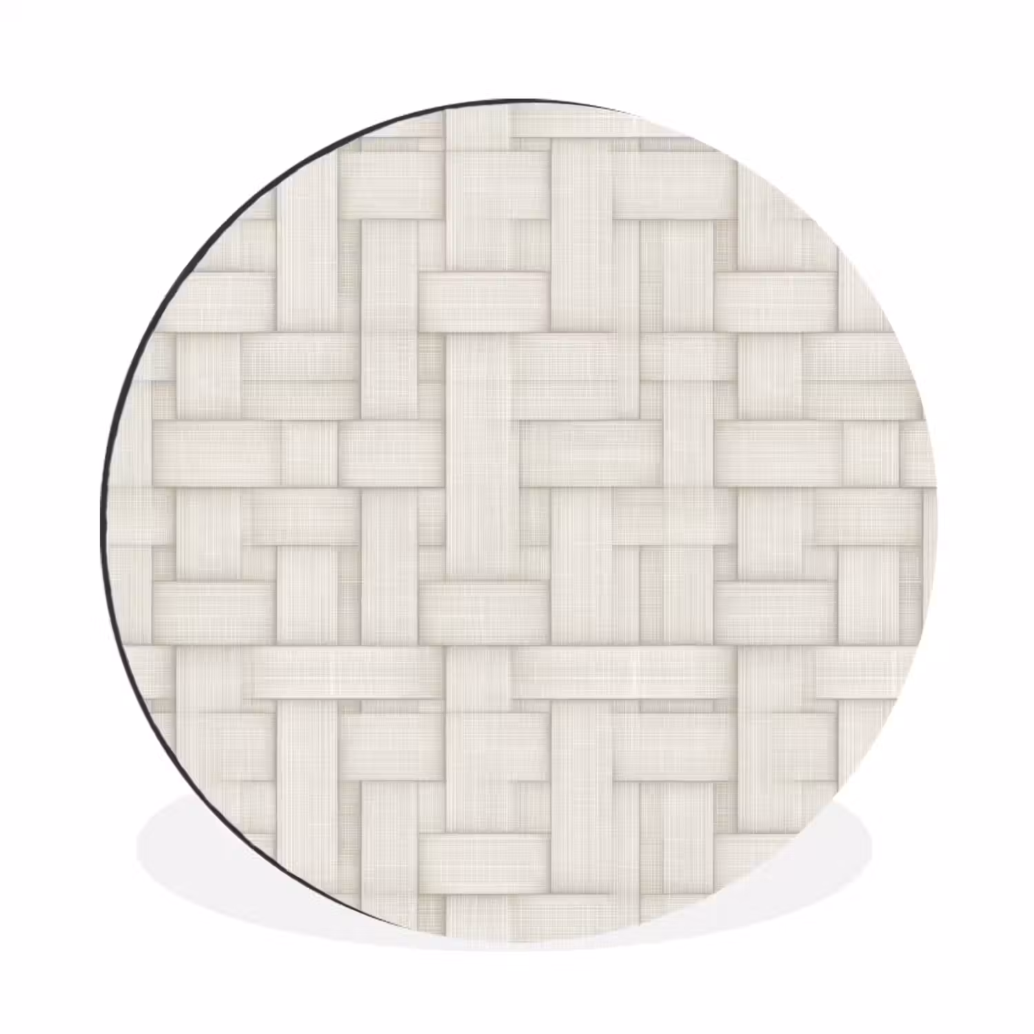 Vlechtwerk - Banen - Beige Wandcirkel aluminium klein 190 -3d