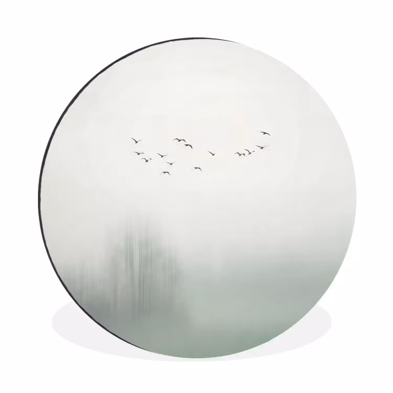 Vogel - Vlucht - Natuur - Minimalistisch Wandcirkel aluminium klein -3d