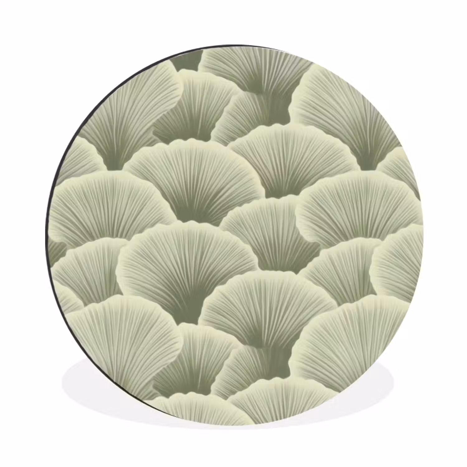 Waaier - Blad - Groen Wandcirkel aluminium klein 190 -3d