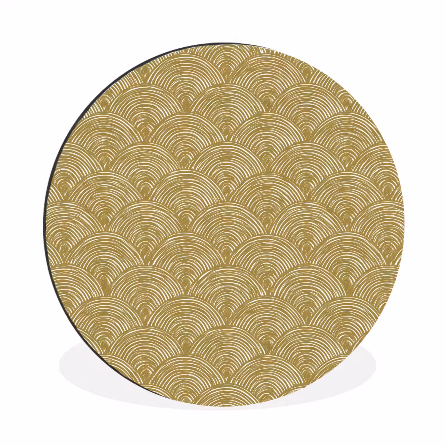 Waaier - Geometrisch - Groen Wandcirkel aluminium klein 190 -3d