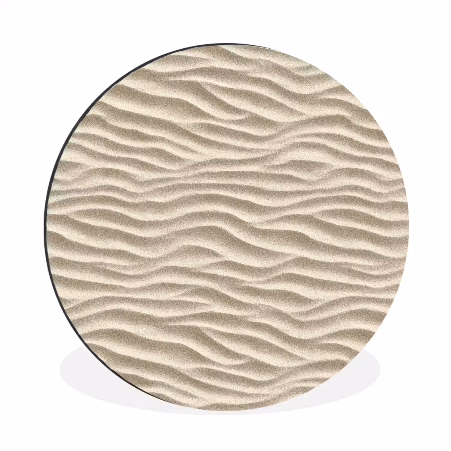 Zand - Golven - Beige Wandcirkel aluminium klein 190 -3d