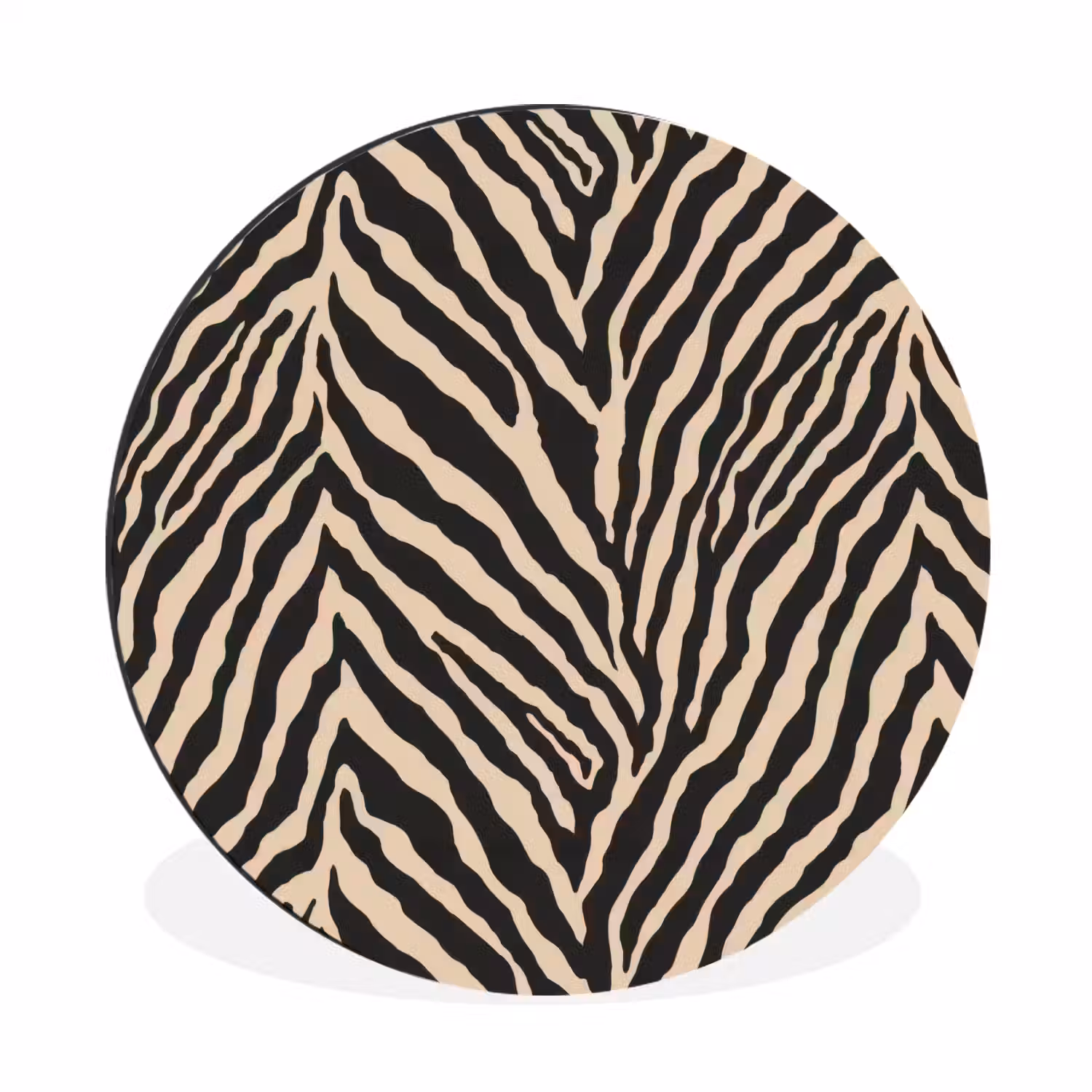 Zebra - Klassiek - Zwart Wandcirkel aluminium klein 190 -3d