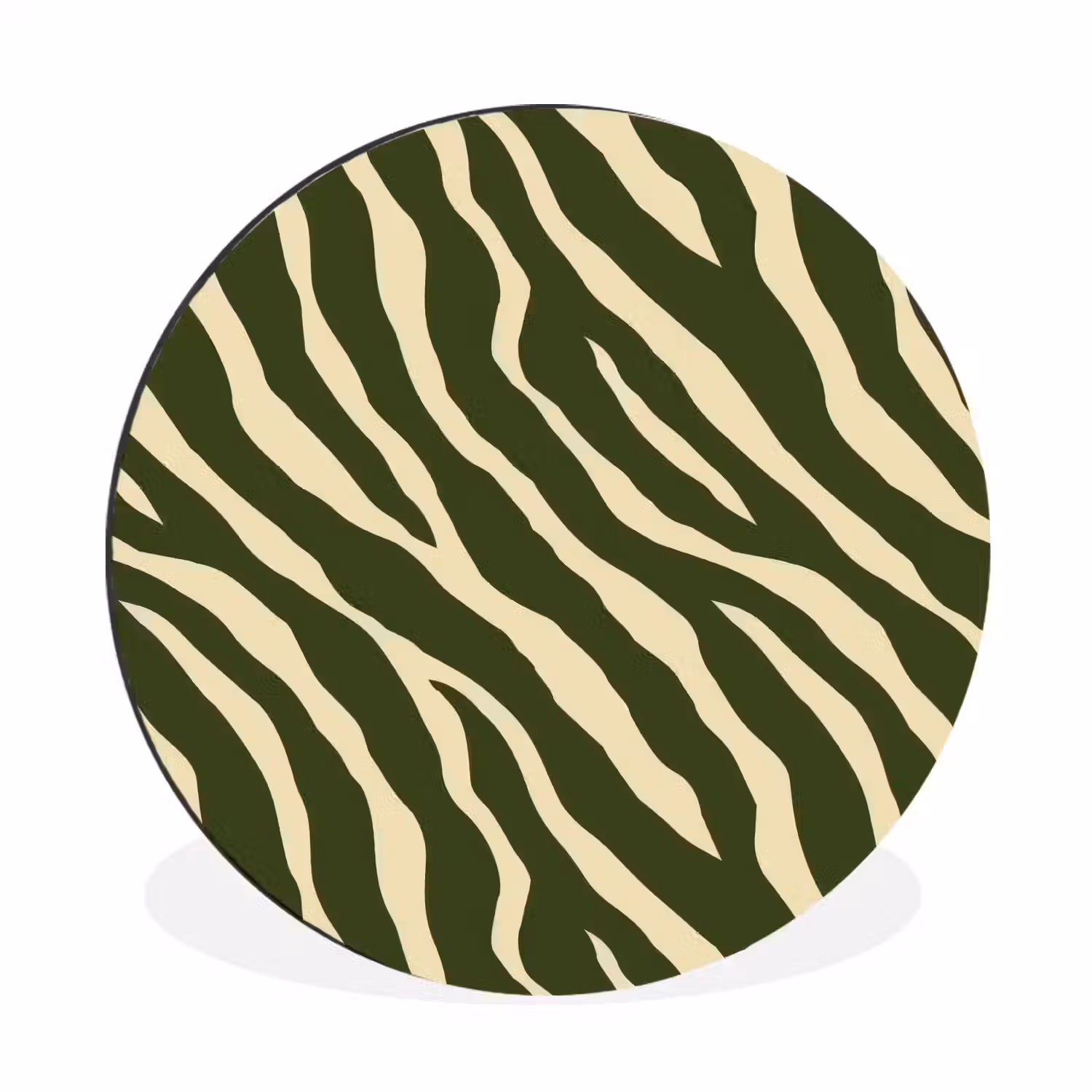 Zebra - Patroon - Groen Wandcirkel aluminium klein 190 -3d