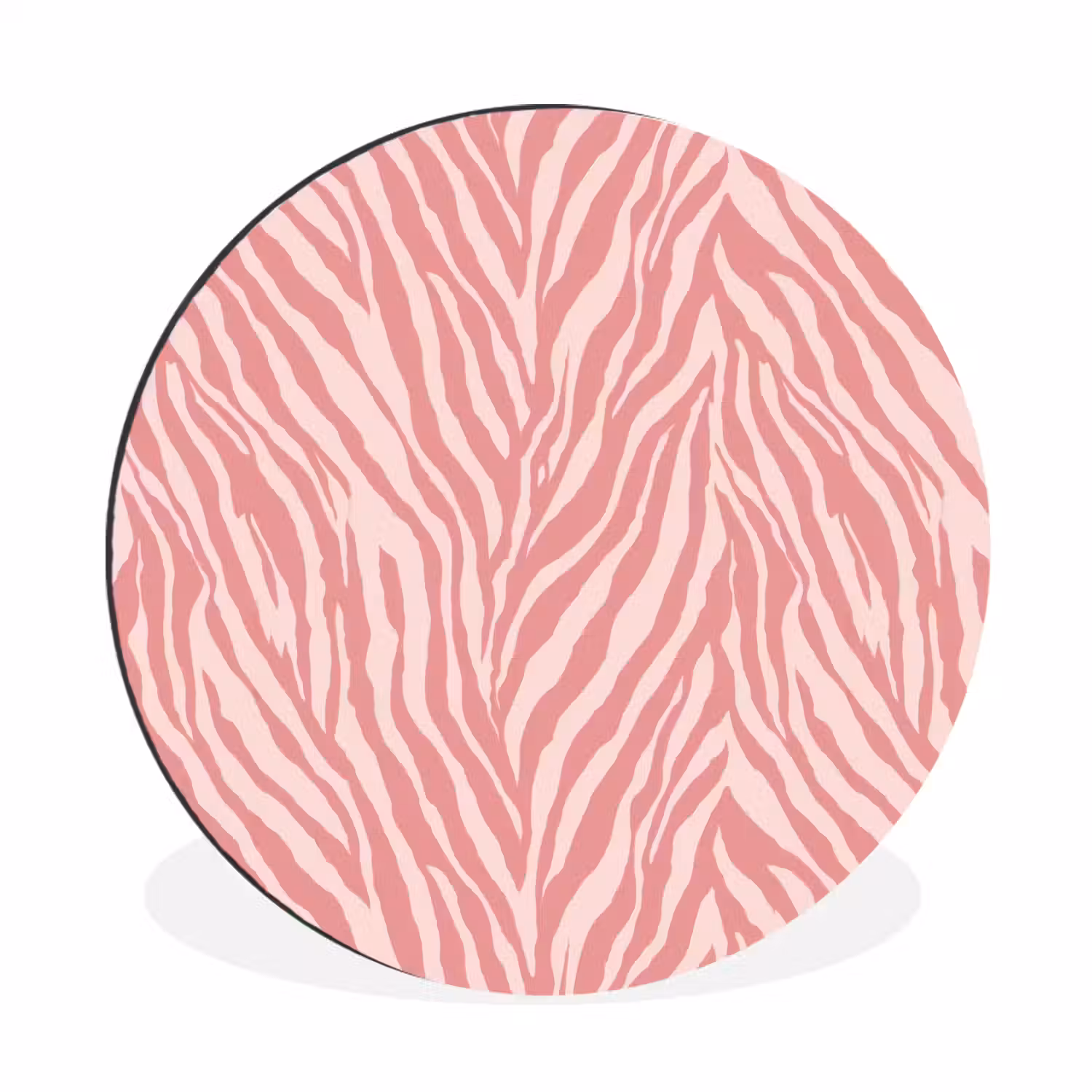 Zebra - Print - Roze Wandcirkel aluminium klein 190 -3d